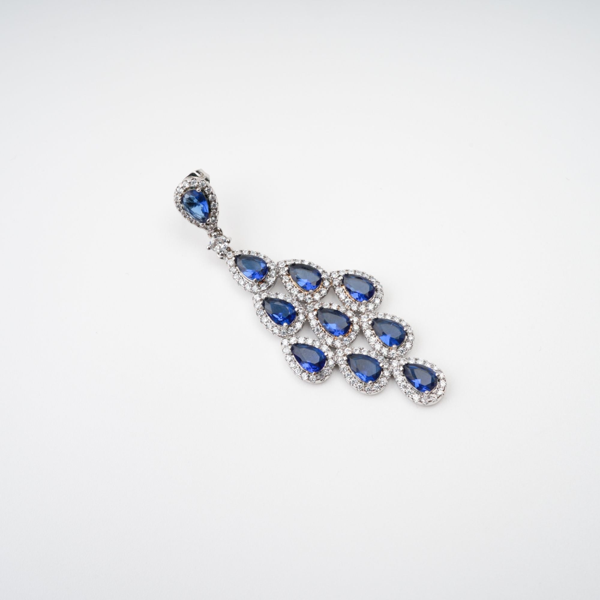 Estelle Blue Crystal Embellished Sterling Silver Earrings (Final Sale)