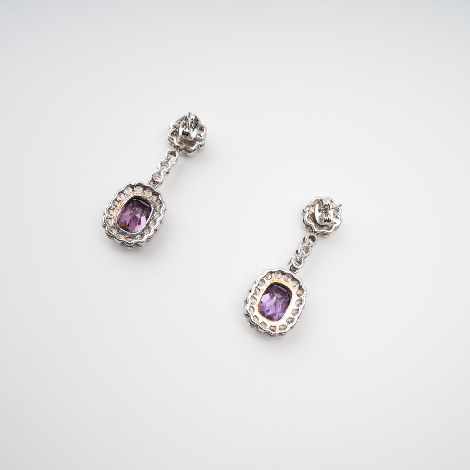 Clémence Purple Crystal Embellished Earrings (Final Sale)
