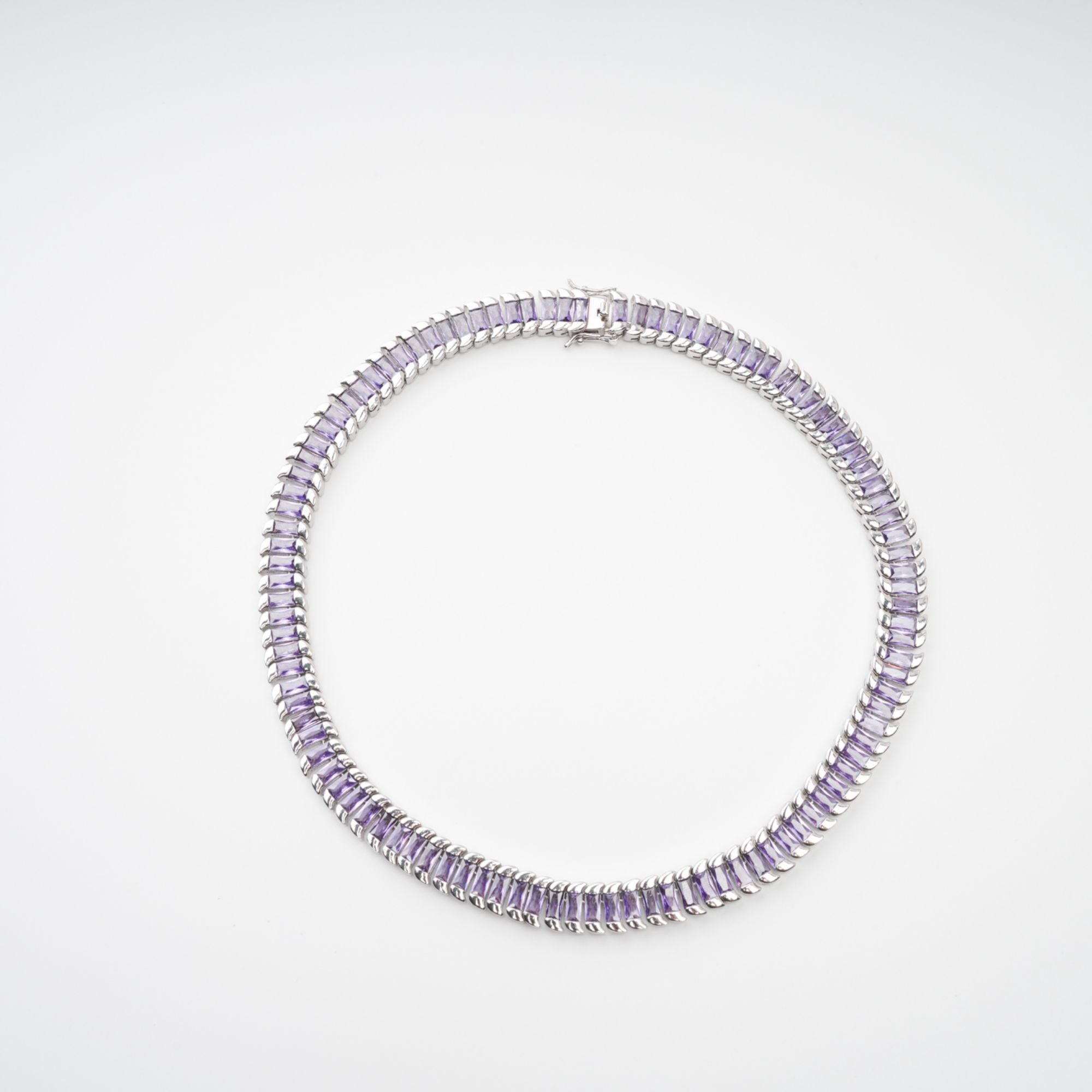 Isoline Light Purple Crystal Embellished Necklace (Final Sale)