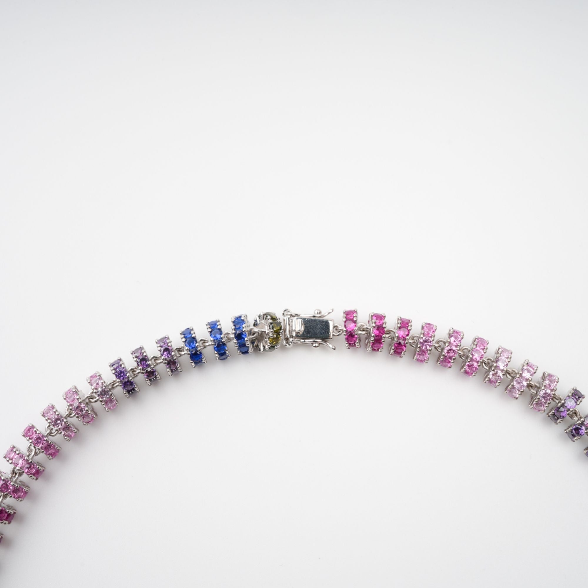 Sandrine Multicolor Crystal Embellished Sterling Silver Necklace (Final Sale)