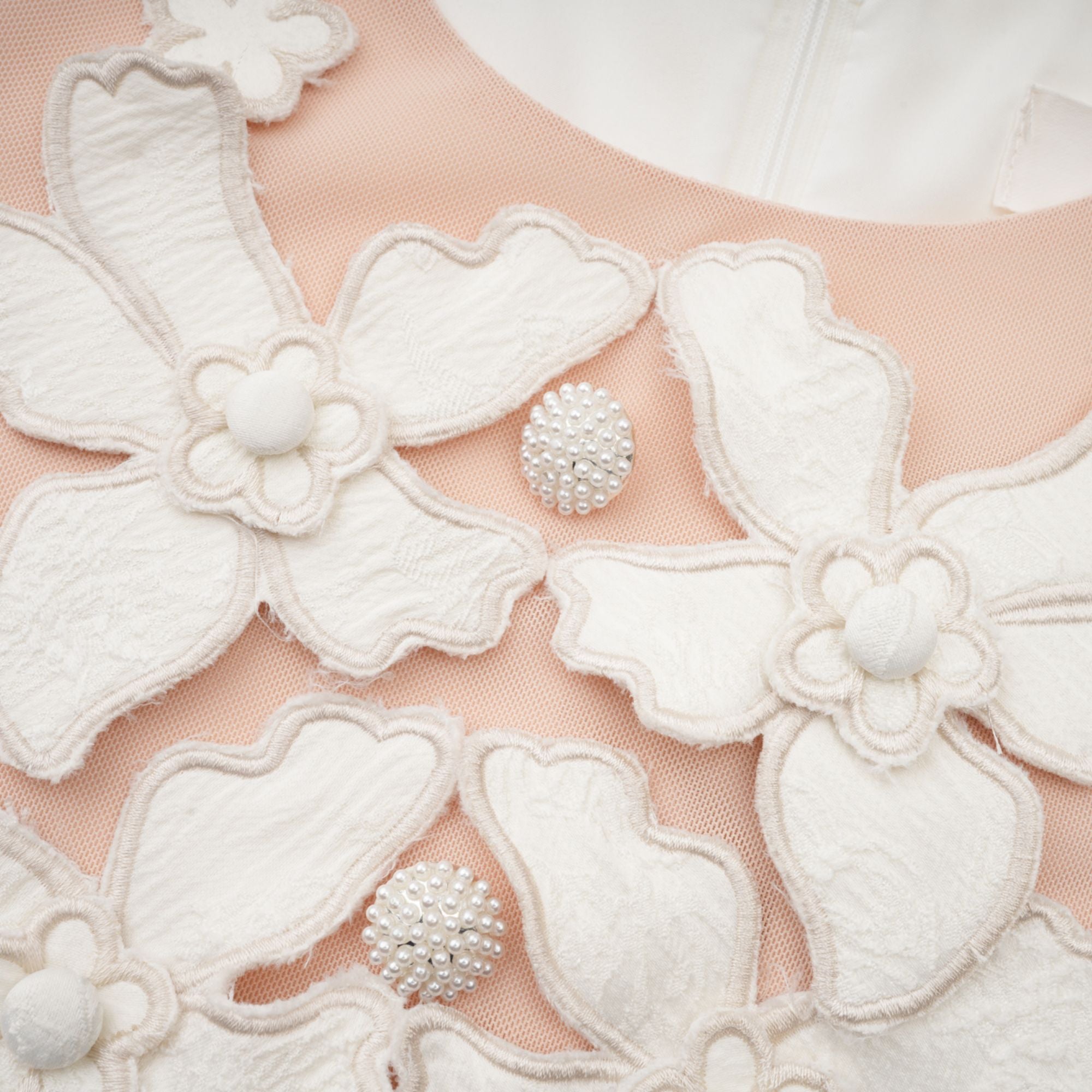 Coralie white petal-detail buttoned mini dress (Final Sale-US Only)