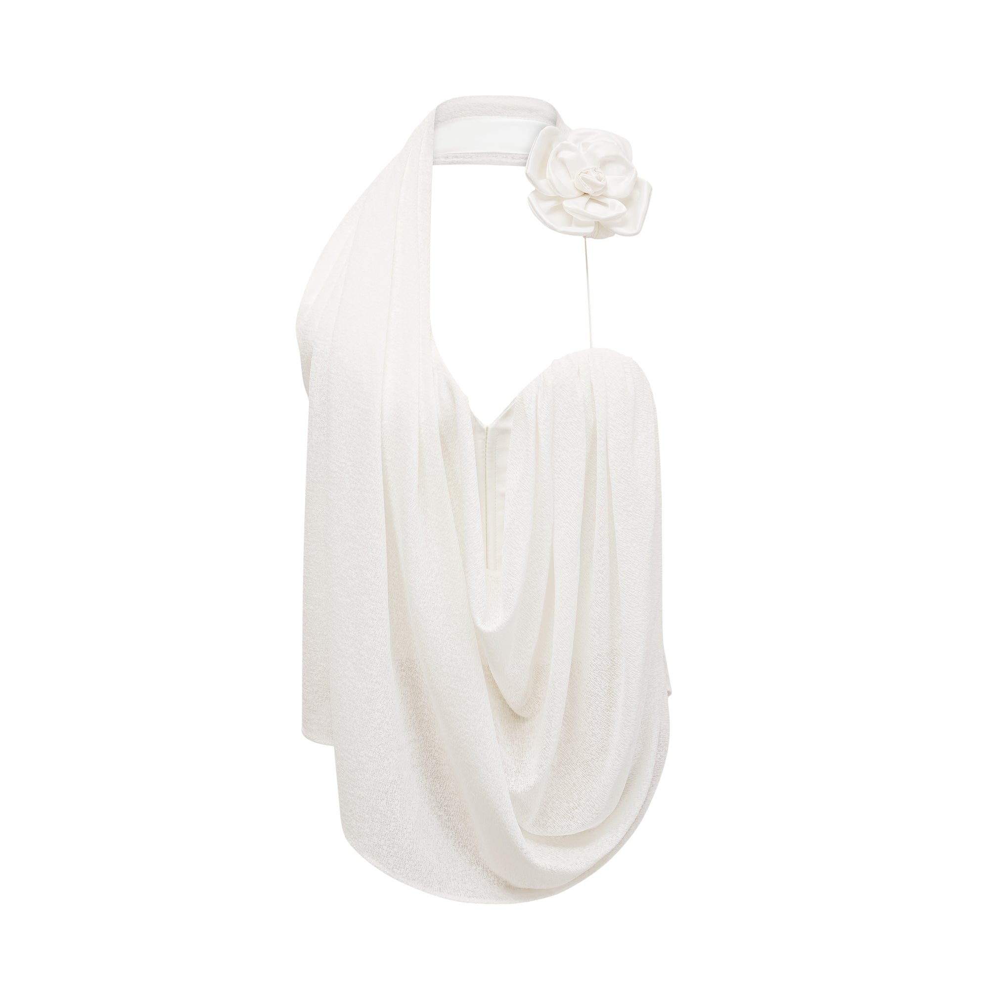 Maeva white halterneck floral-appliqué top (Final Sale-US Only)