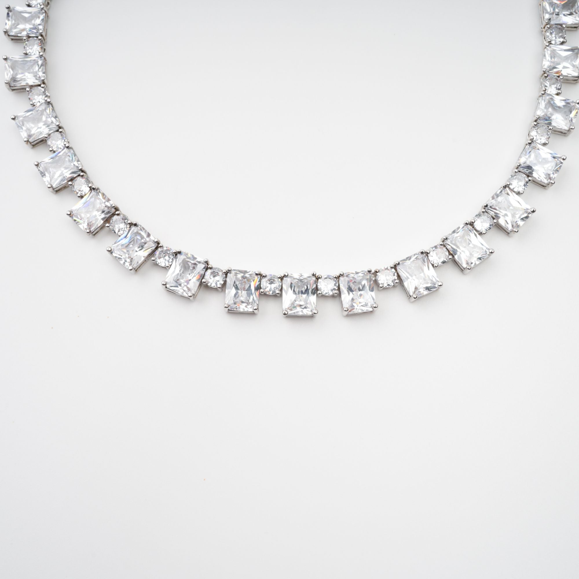 Mathilde Silver Tone Crystal Embellished Necklace (Final Sale)