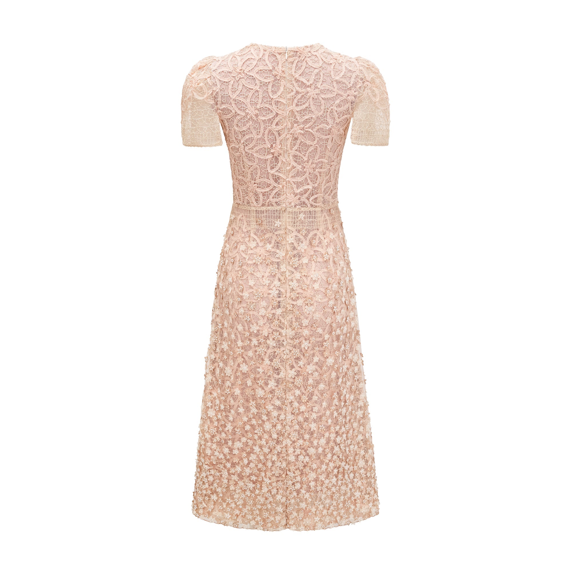Bérengère Neutrals Faux-flower Crochet Midi Dress (Final Sale-US Only)