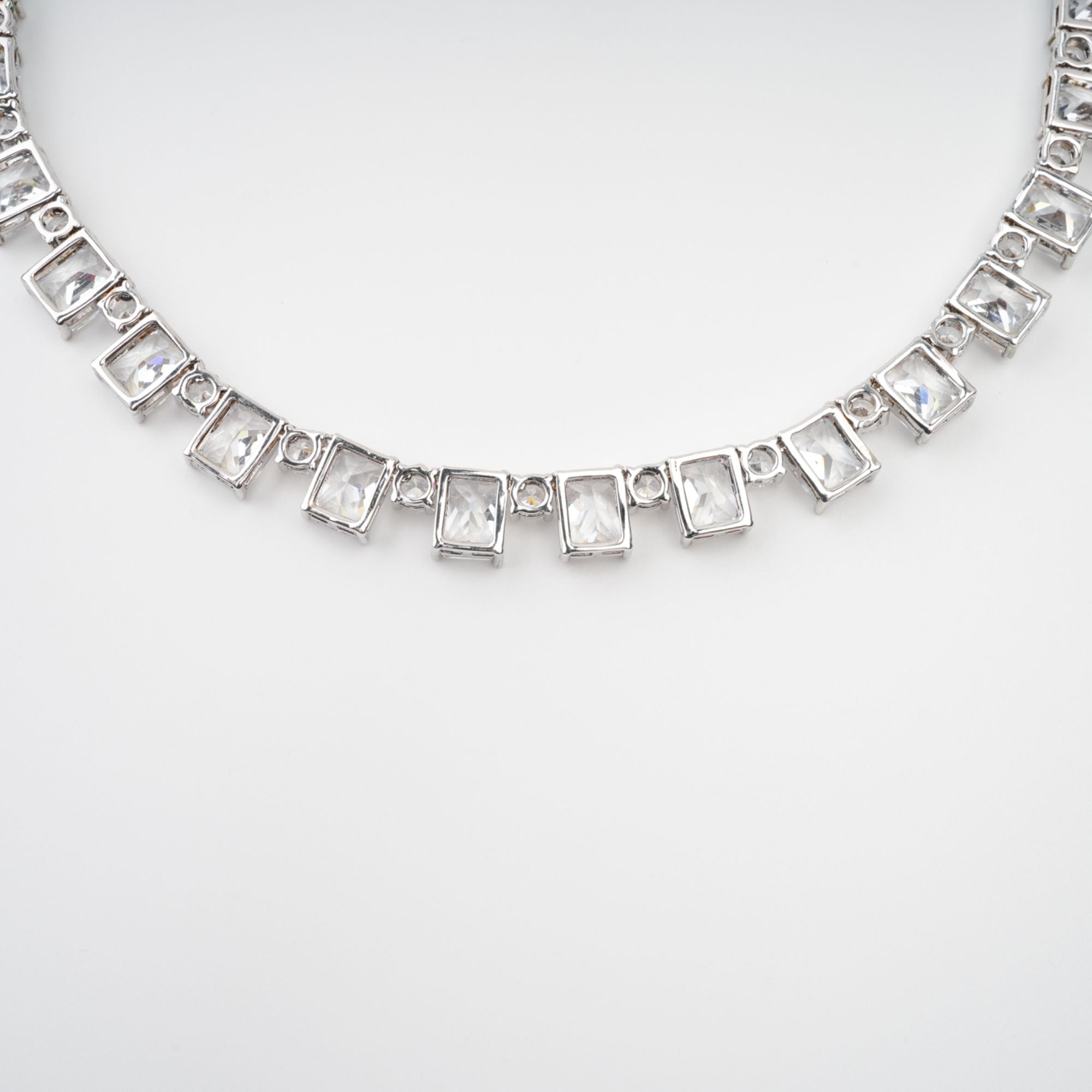 Mathilde Silver Tone Crystal Embellished Necklace (Final Sale)