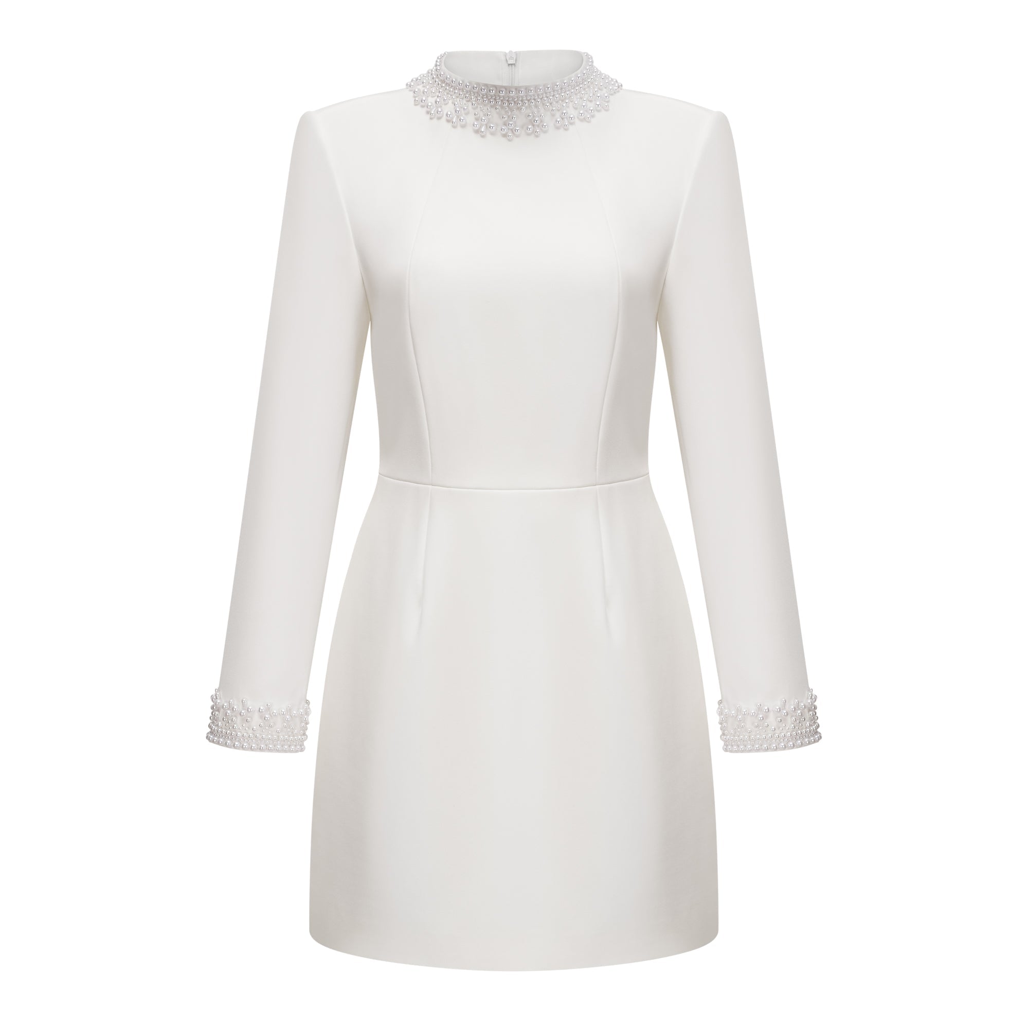 Bernadette White Faux Pearl Mini Dress (Final Sale-US Only)