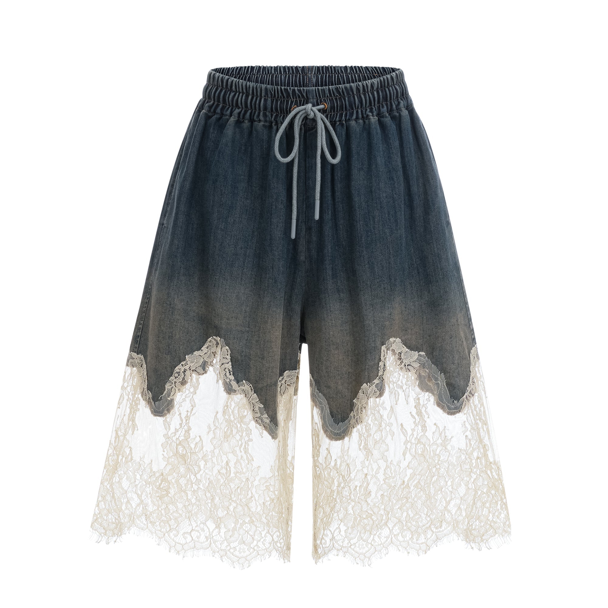 Blue denim camisole and matching skirt with delicate cream lace overlays
