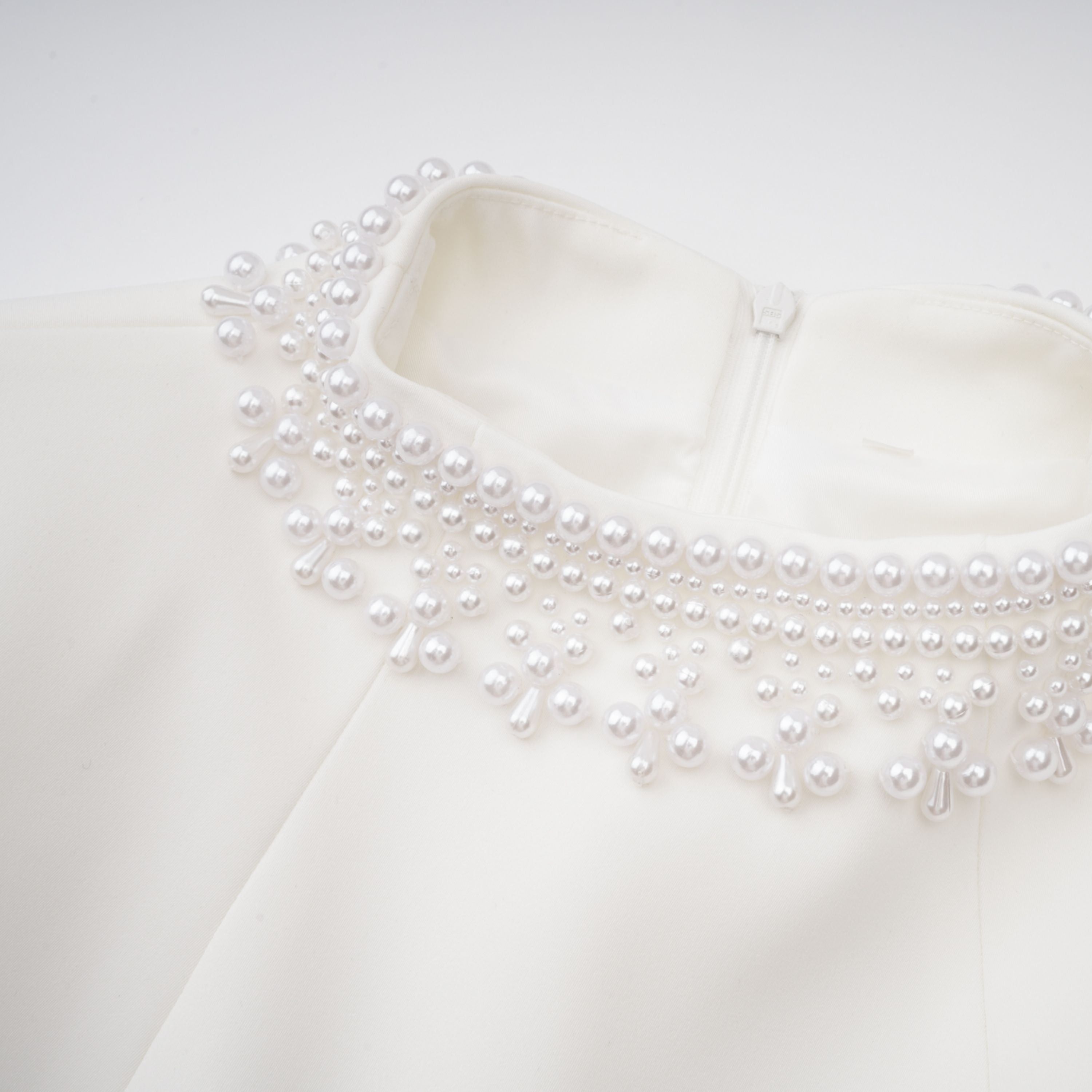Bernadette White Faux Pearl Mini Dress (Final Sale-US Only)