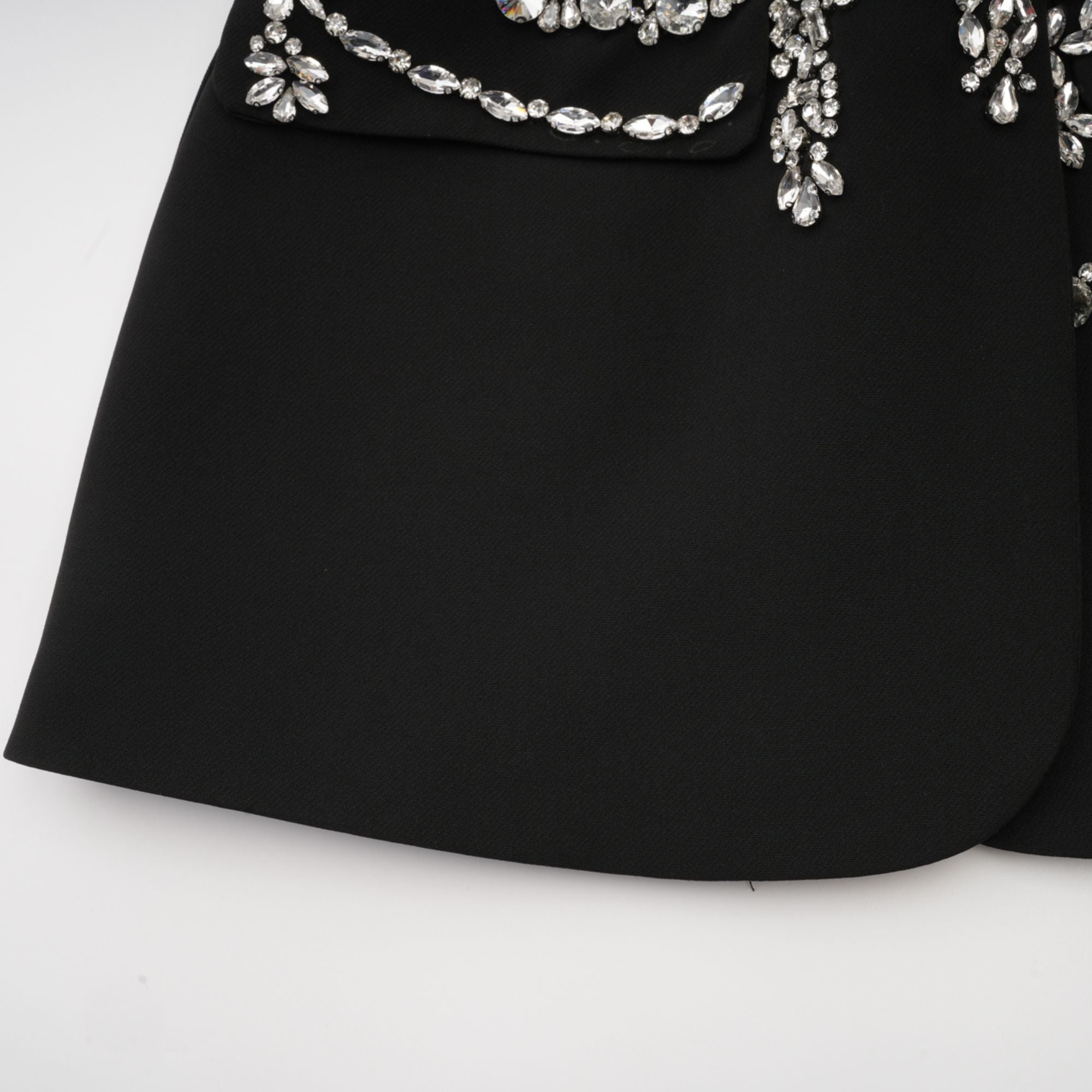 Audrey Black Crystal-Embellished Cut-Out Jacket