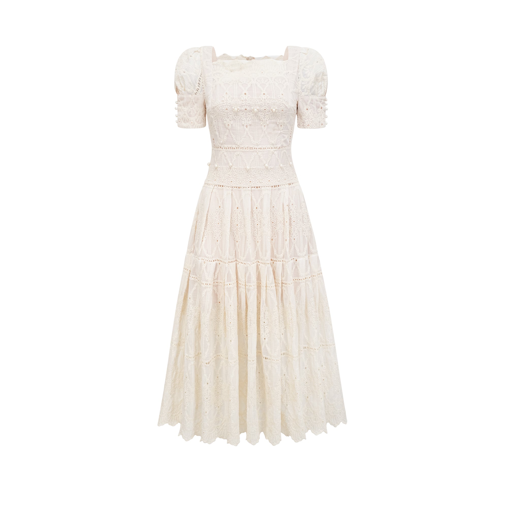 Anaïs faux-pearl embellished cut-out midi dress(Final Sale)