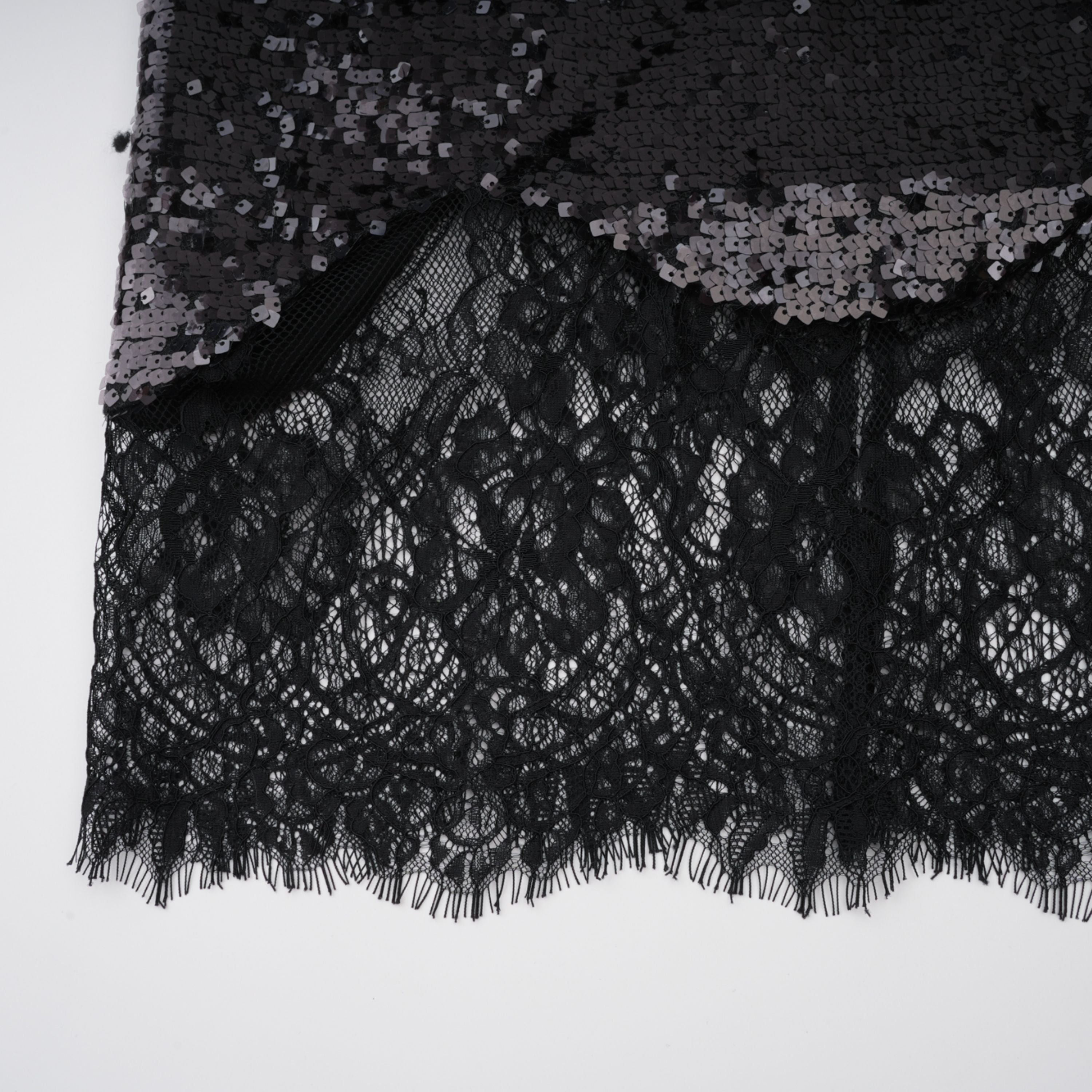 Ava Black Lace Panel Sequined Maxi Dress (Final Sale-US Only)