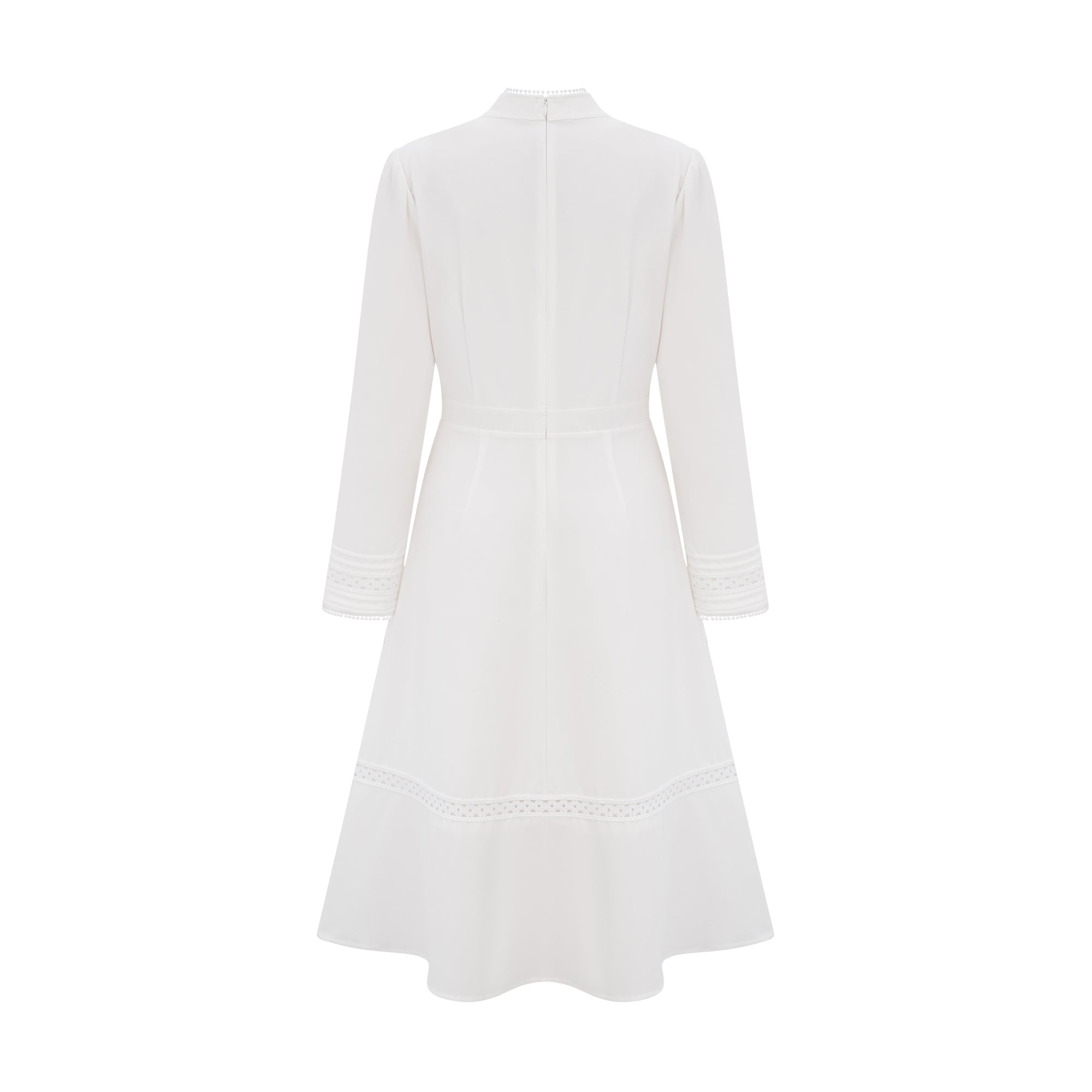 Madeleine White Paneled Embroidered Midi Dress