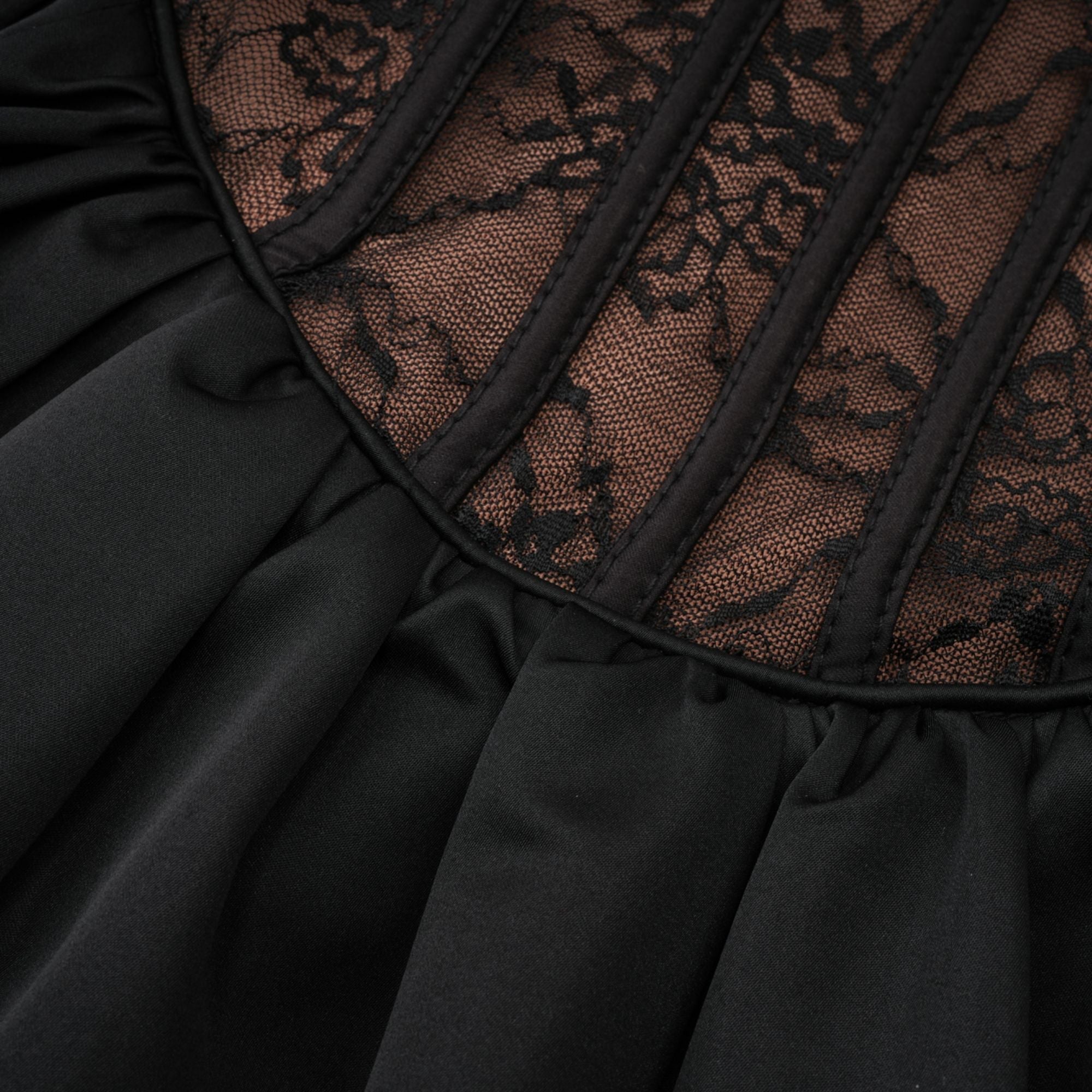 Louise black floral-lace vest & dress matching set (Final Sale-US Only)