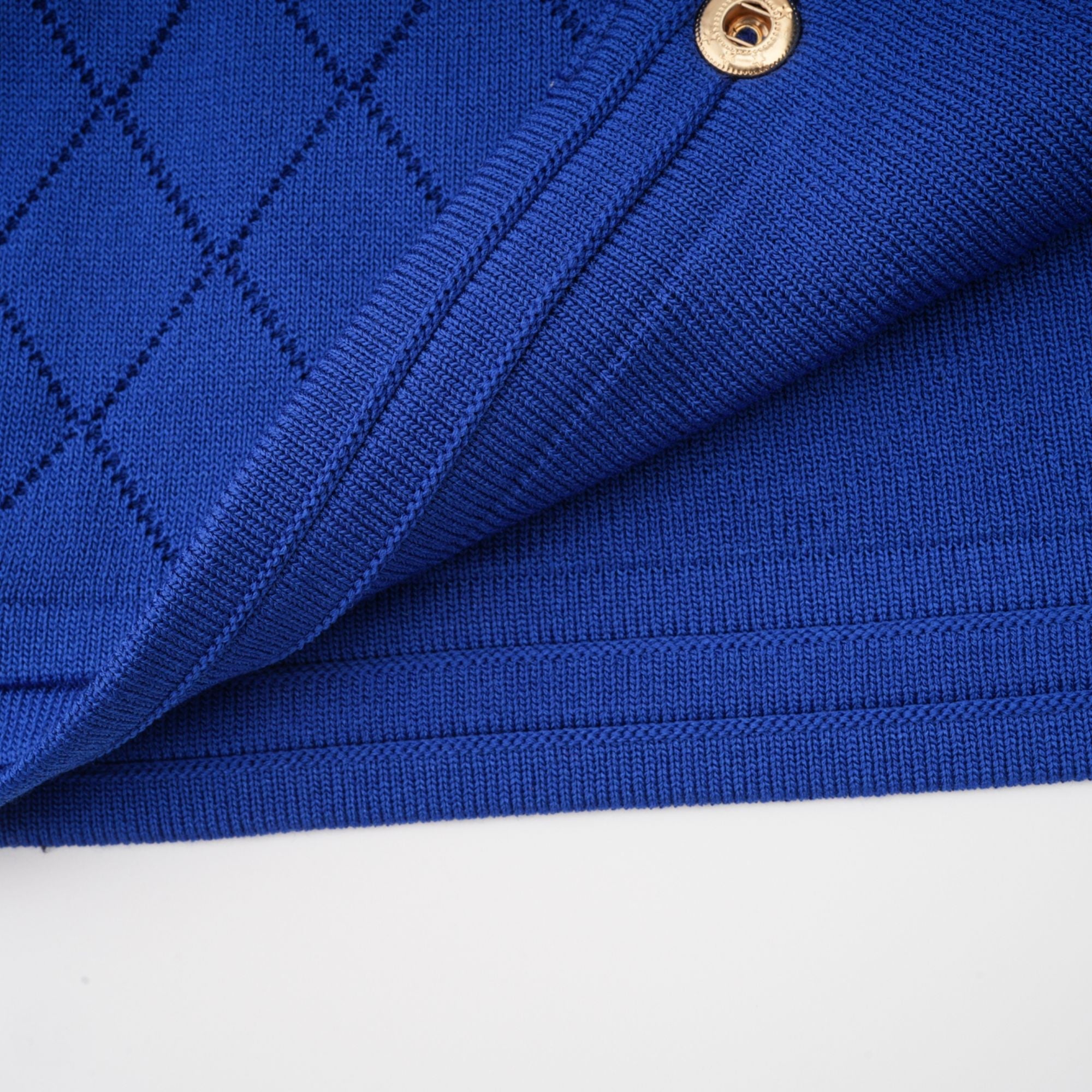 Maëlys blue button-detail knitted top & skirt matching set (Final Sale)