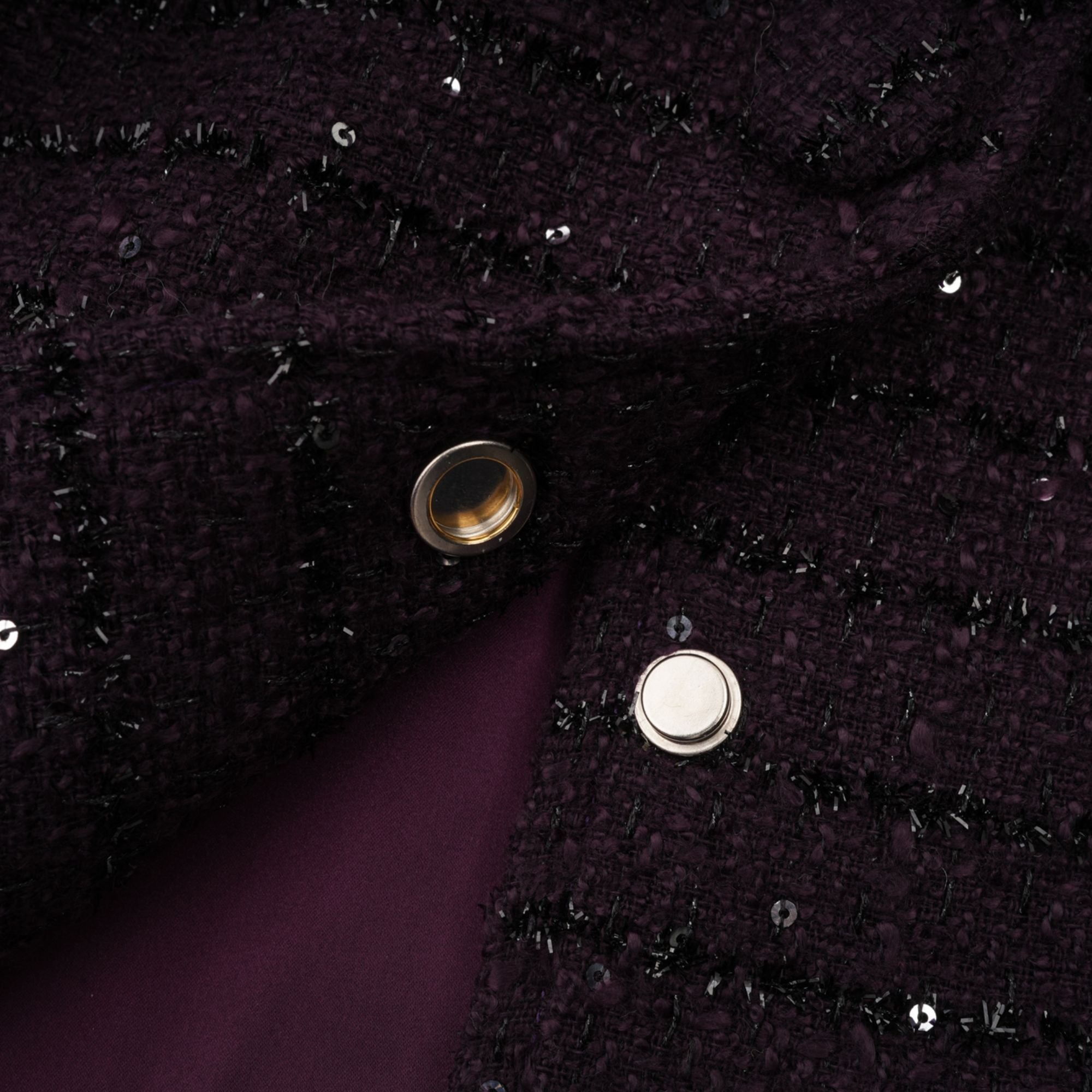 Brigitte purple sequined tweed jacket & skirt matching set (Final Sale-US Only)