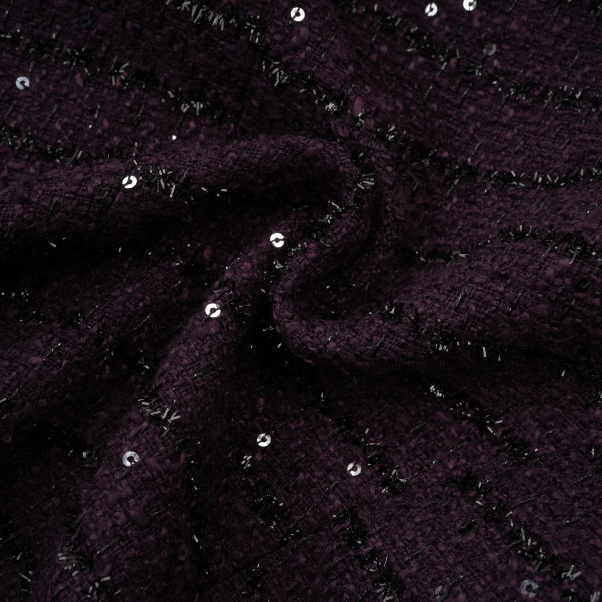 Brigitte Purple Sequined Tweed Jacket & Skirt Matching Set