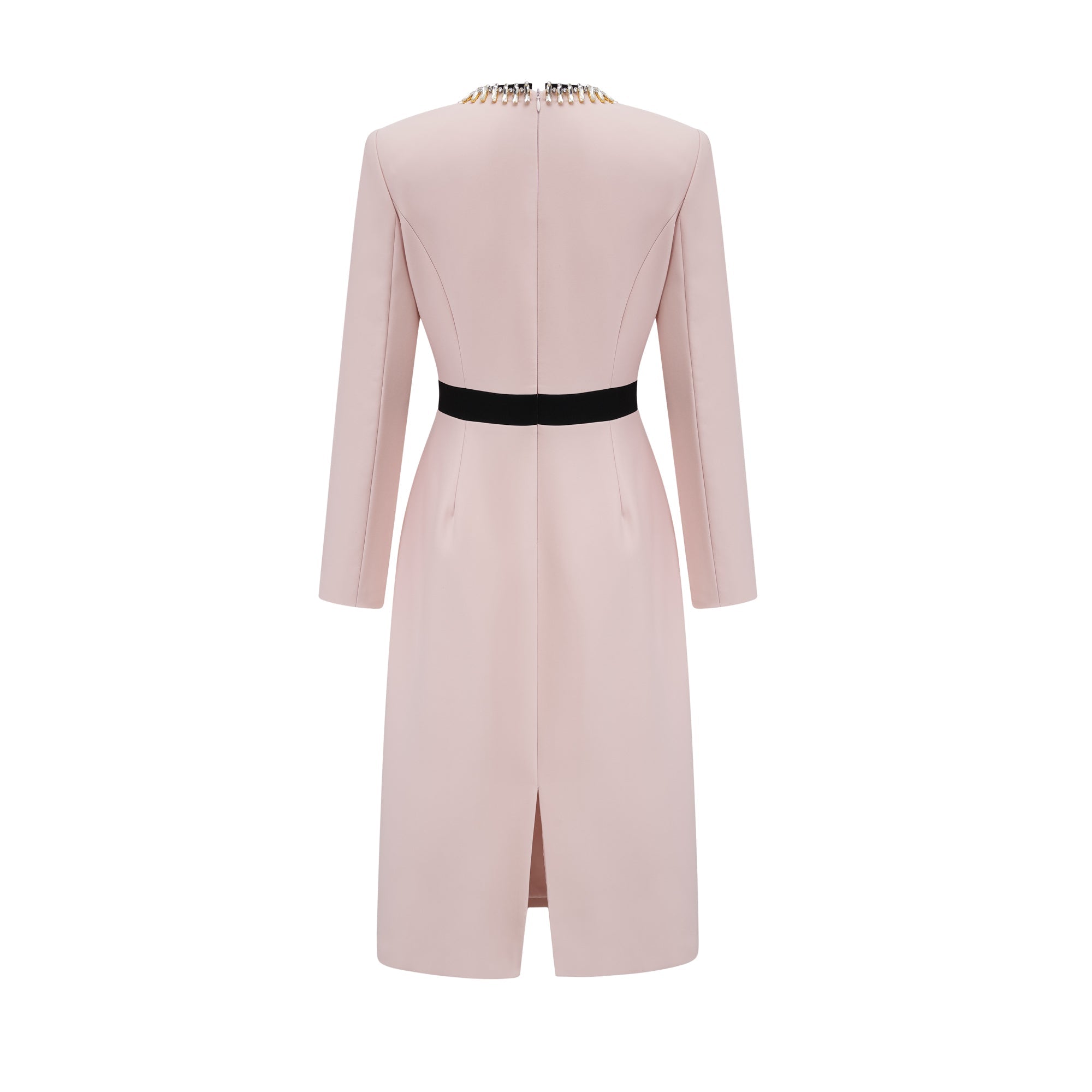 Anaïs pink crystal color-blocked midi dress (Final Sale)