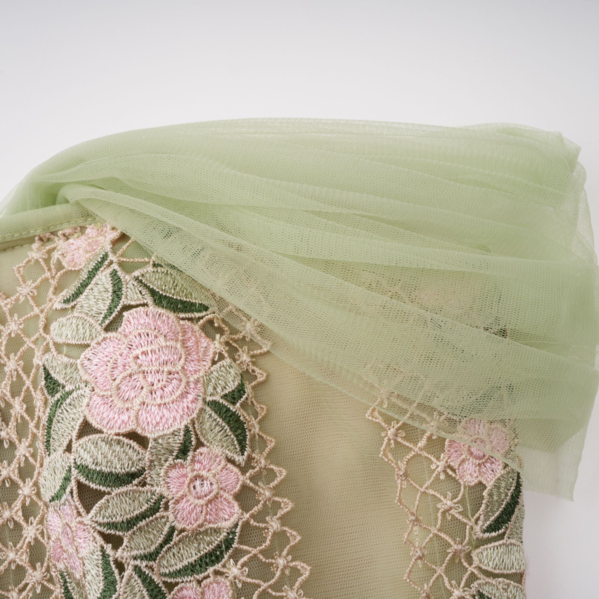 Eleni Green Tulle Panel Floral Midi Dress (Final Sale-US Only)