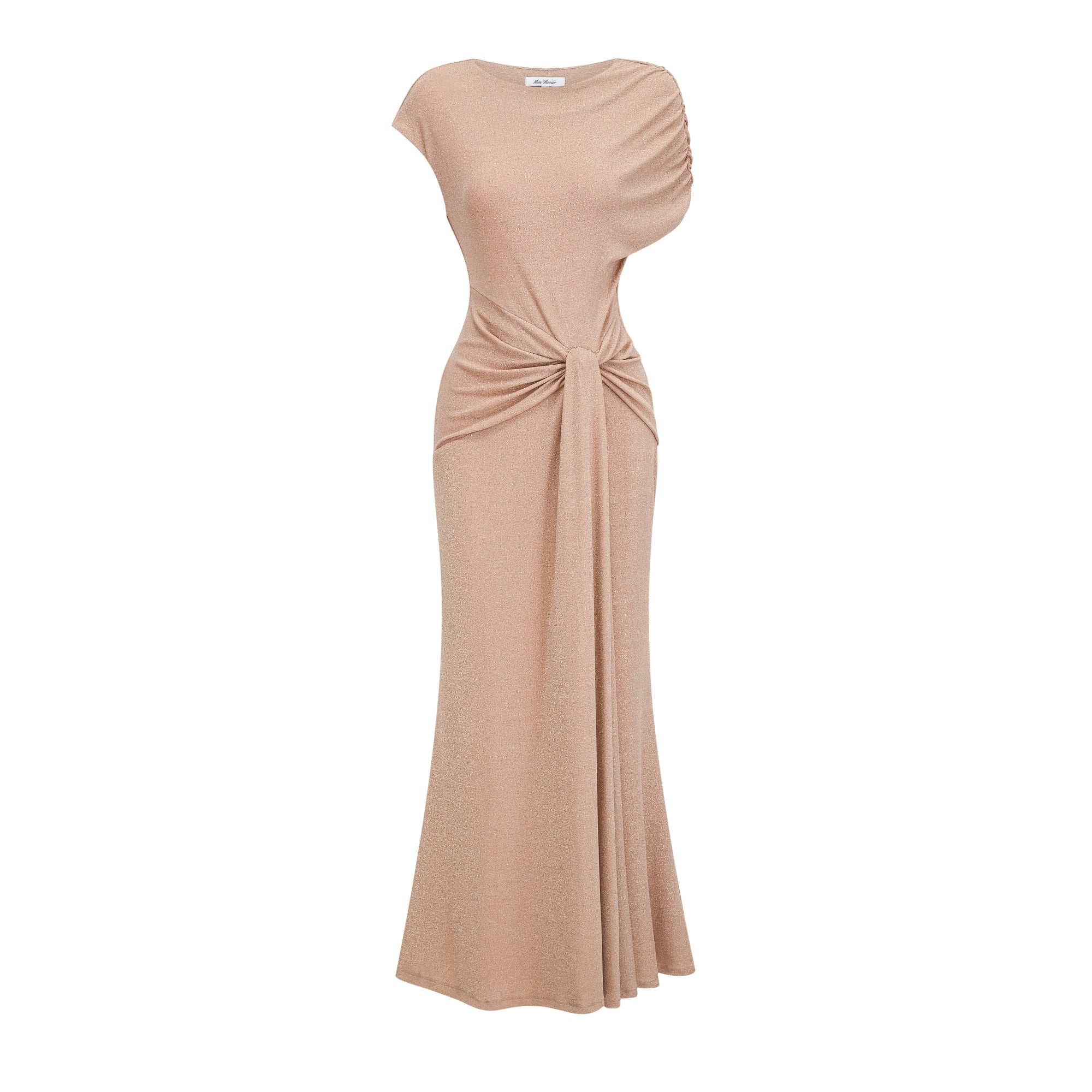 Rosalie gold asymmetrical pleated maxi dress (Final Sale-US Only)