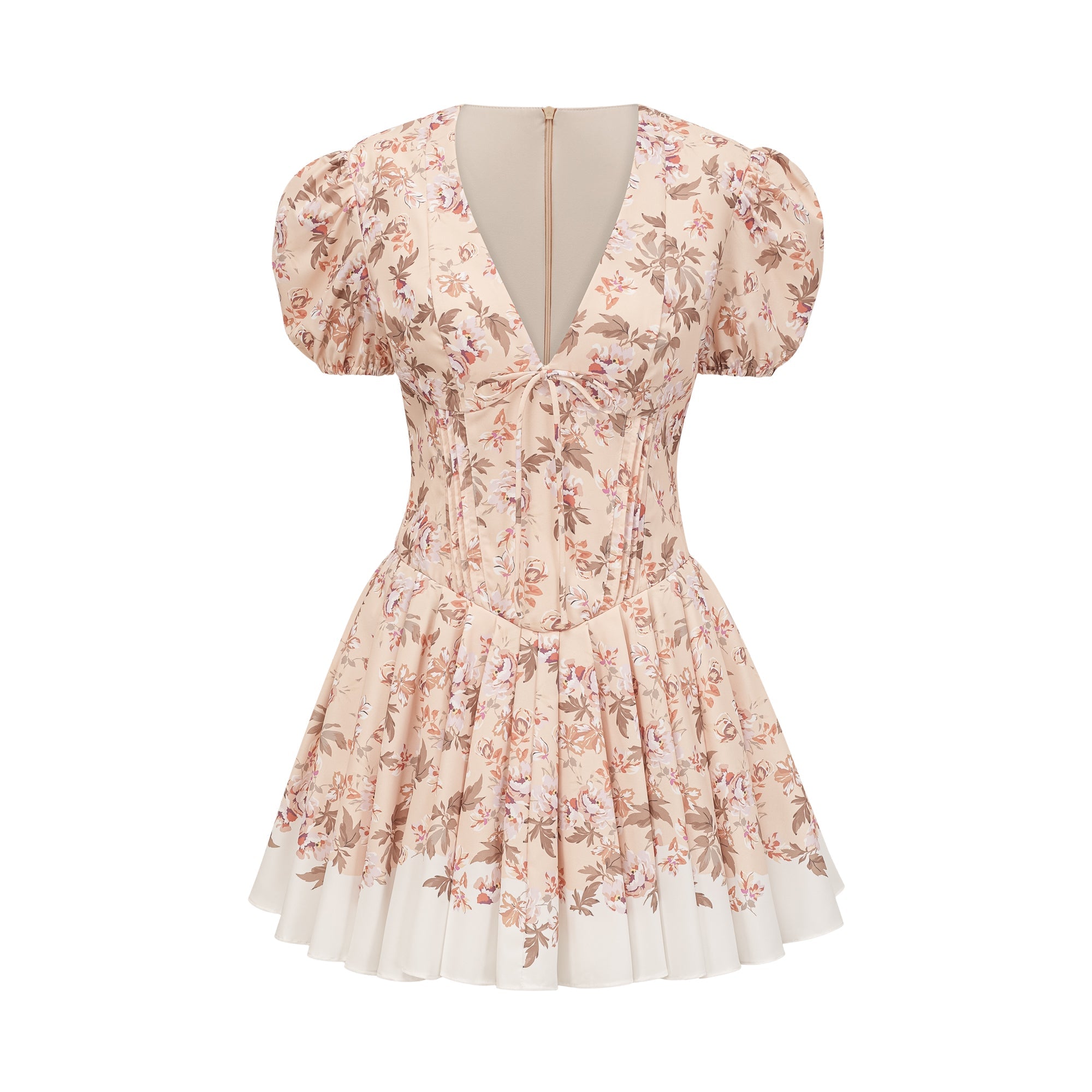 Alizée yellow floral-print pleated mini dress (Final Sale)