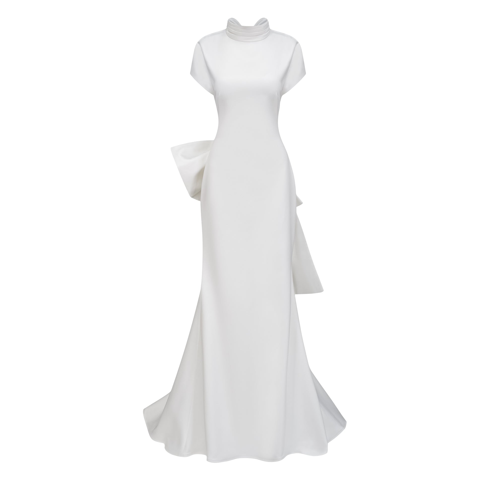 Camille White Statement Bow Mermaid Maxi Dress (Final Sale)