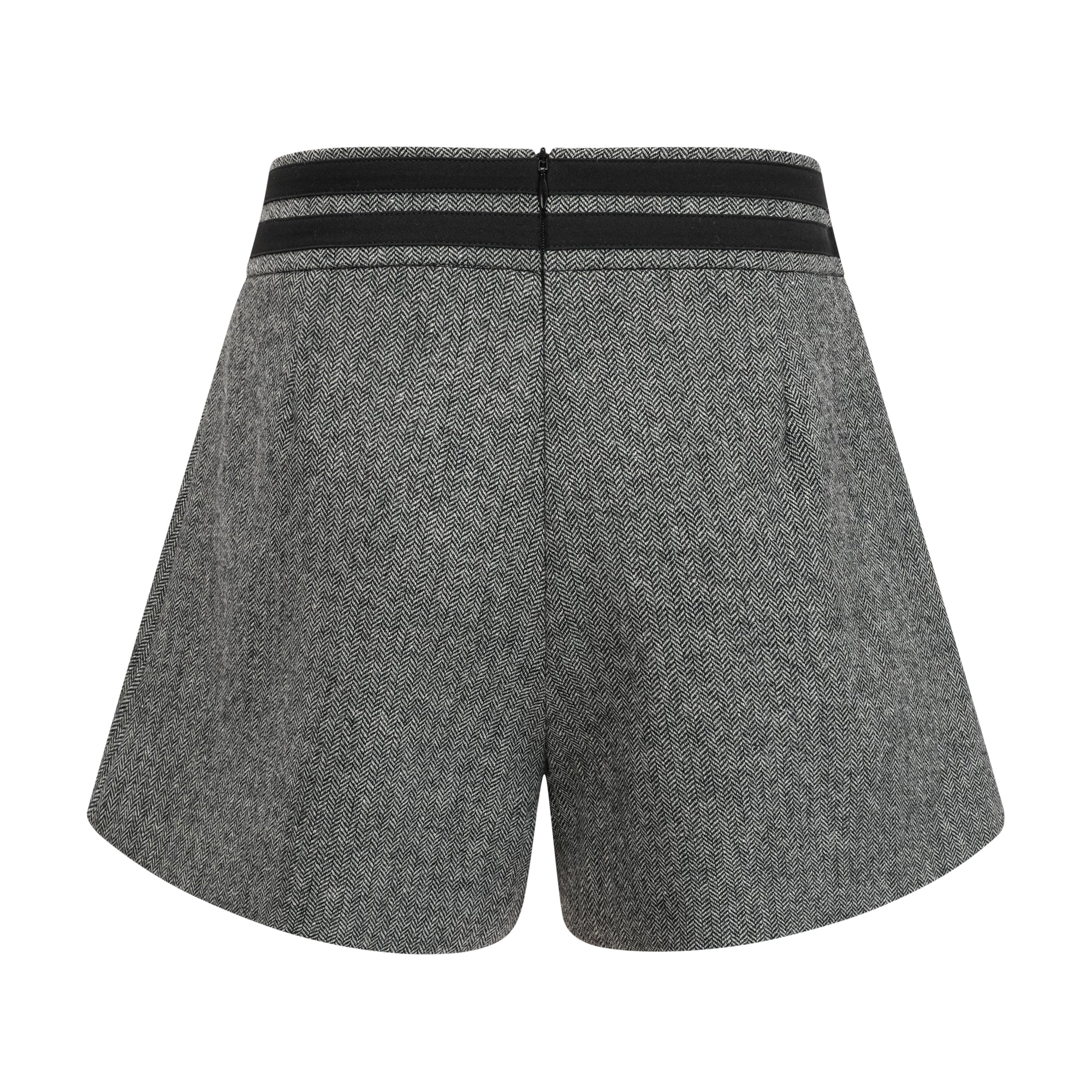 Agathe Grey Herringbone Top & Shorts Matching Set