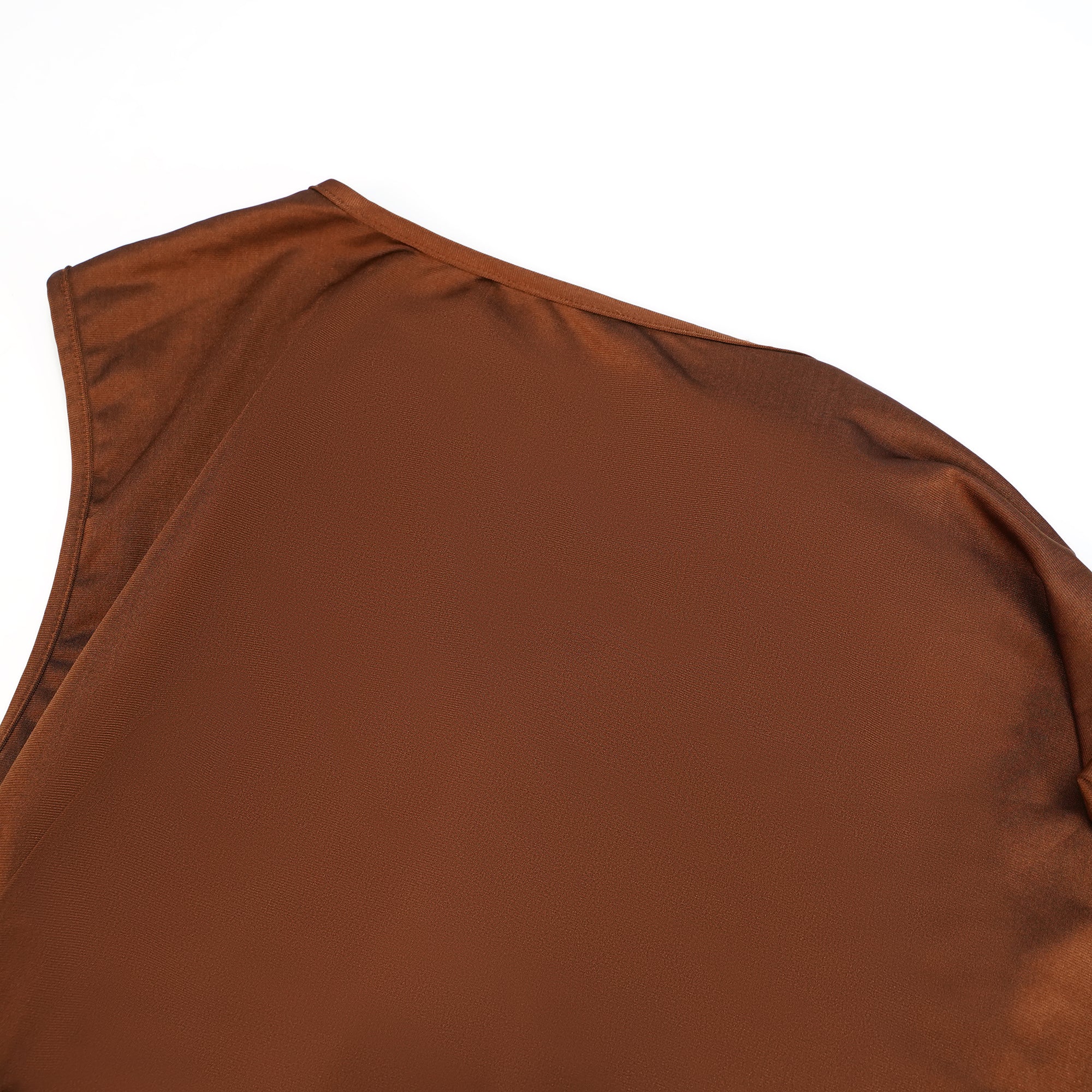 Reine Brown Asymmetrical Ruched Maxi Dress (Final Sale)