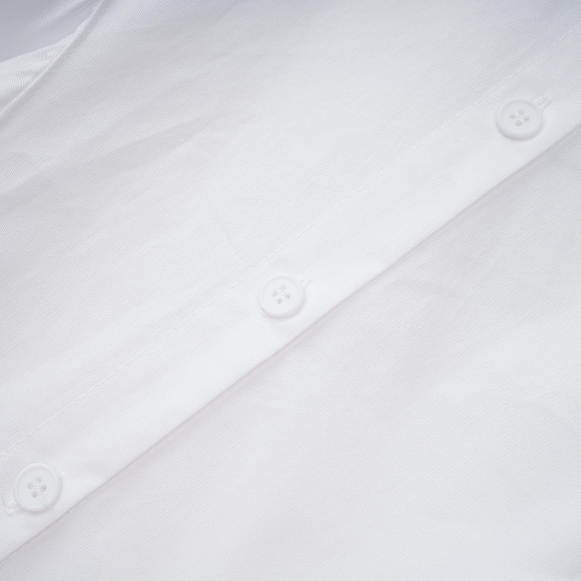 Dulcie white front-slit shirred shirt dress (Final Sale)