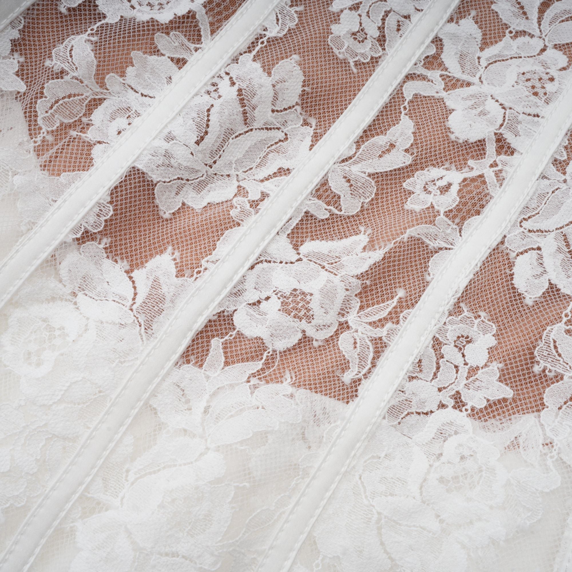 Vivienne white floral-lace corset mini dress (Final Sale)