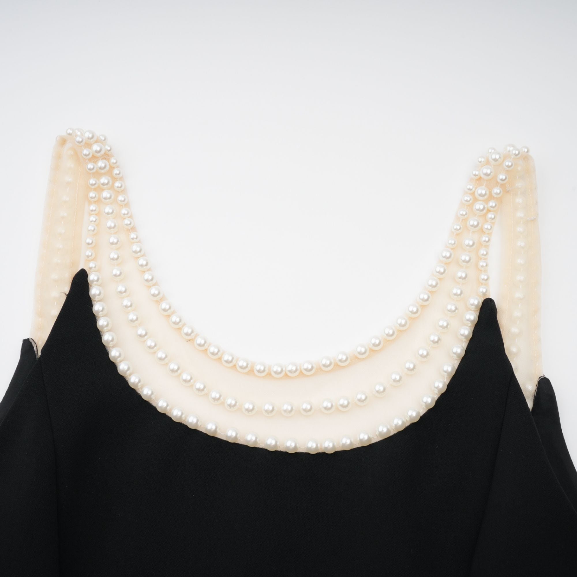 Danaé black faux-pearl-embellished mini dress (Final Sale)