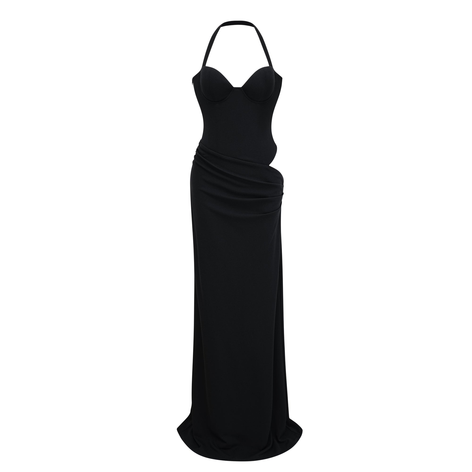 Kaelin Black Halterneck Cut Out Maxi Dress (Final Sale)