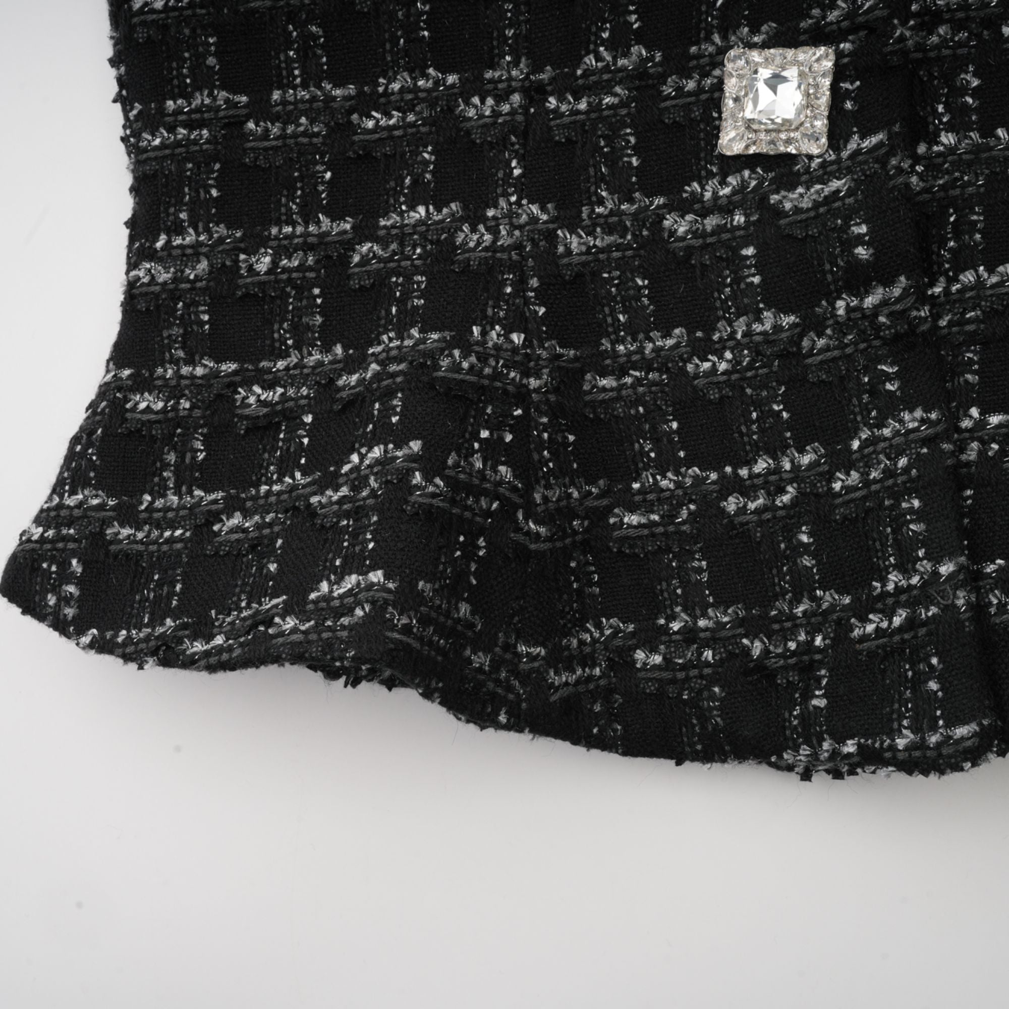 Axelle black checked tweed vest top & skirt matching set (Final Sale)