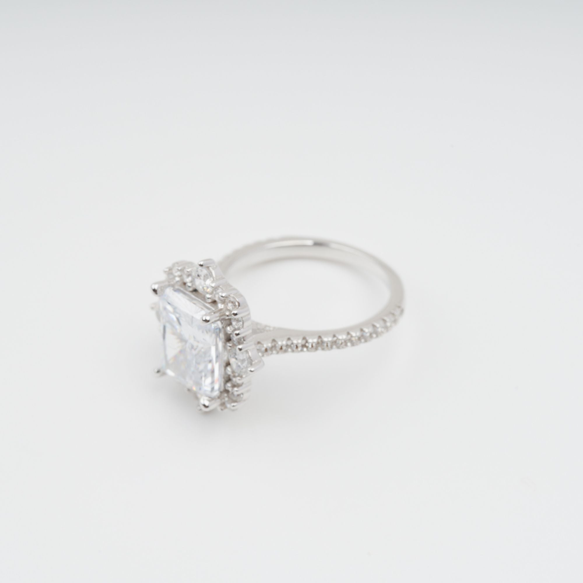 Émilienne Sterling Silver Rectangular Zircon Gemstone Ring (Final Sale-US Only)