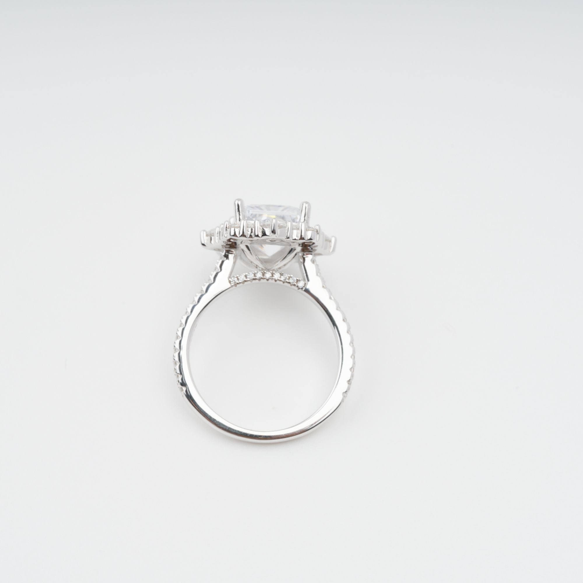 Émilienne Sterling Silver Rectangular Zircon Gemstone Ring (Final Sale-US Only)