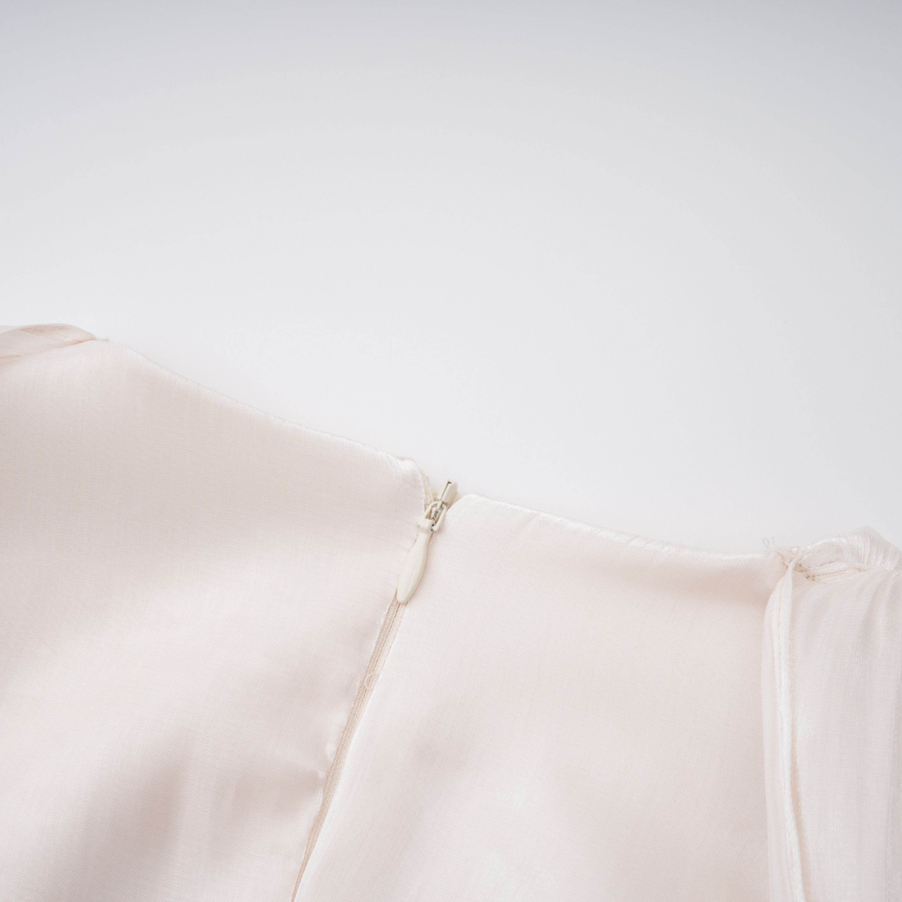Hege Cream Glossy Ruched Cape Maxi Dress (Final Sale)