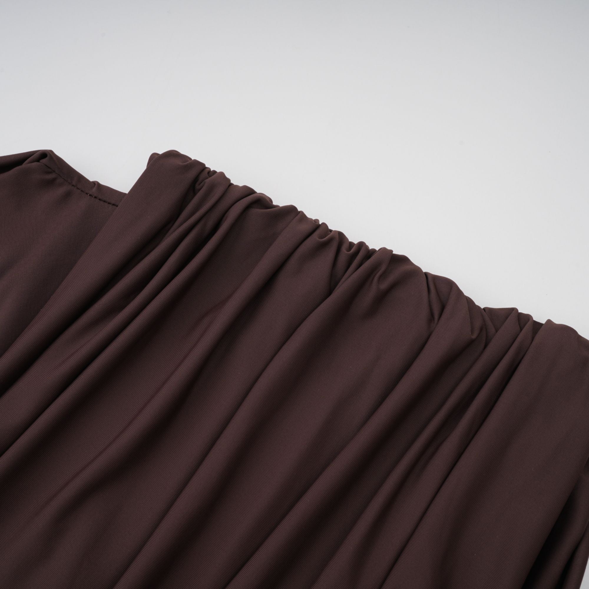 Fée Brown Asymmetrical Ruched Mini Dress (Final Sale-US Only)