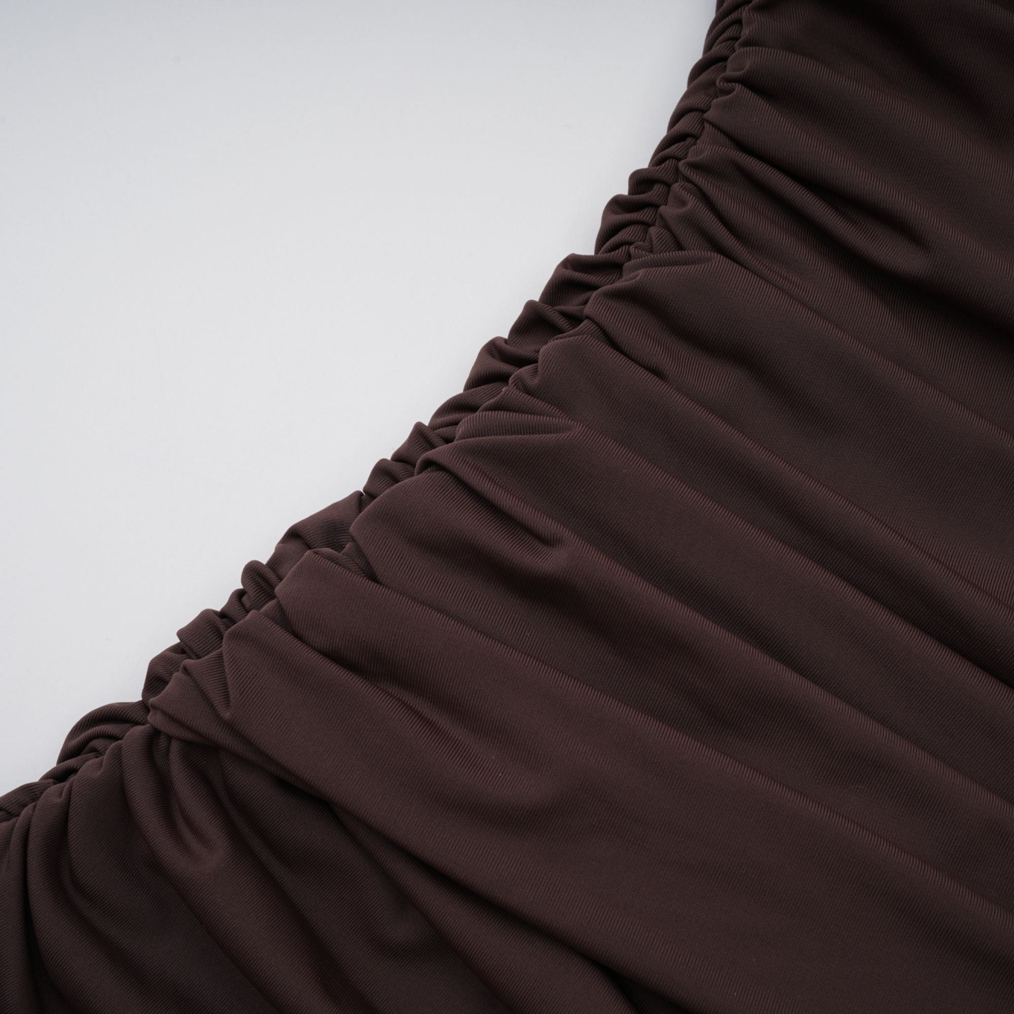 Fée Brown Asymmetrical Ruched Mini Dress (Final Sale-US Only)