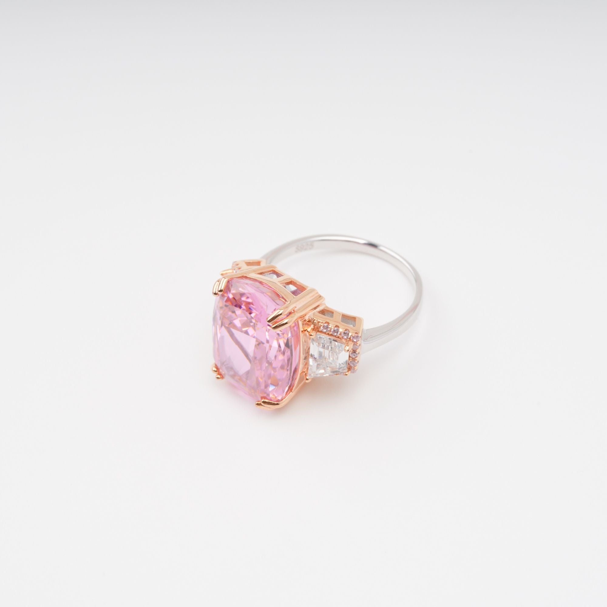 Cardea Pink Cushion Cut Gemstone Sterling Silver Ring (Final Sale)