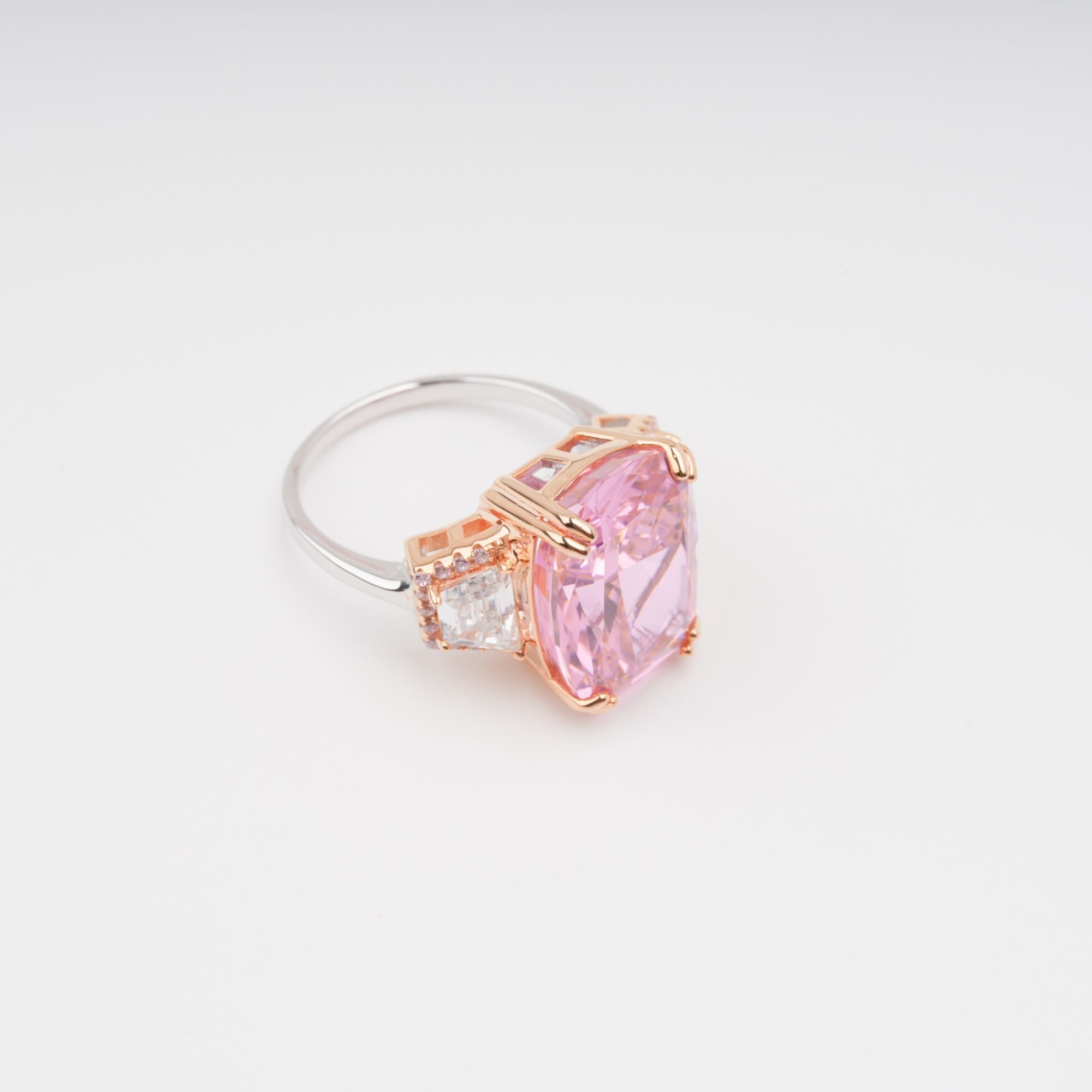 Cardea Pink Cushion Cut Gemstone Sterling Silver Ring (Final Sale)