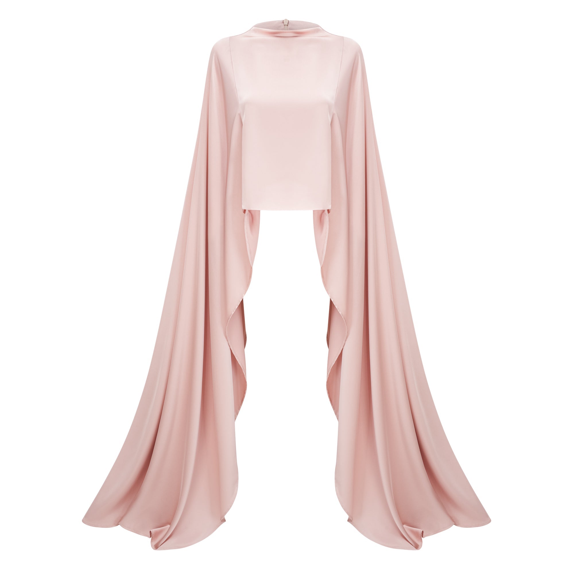 Everleigh Champagne Satin Top & Skirt Set With Cape Detail (Final Sale)