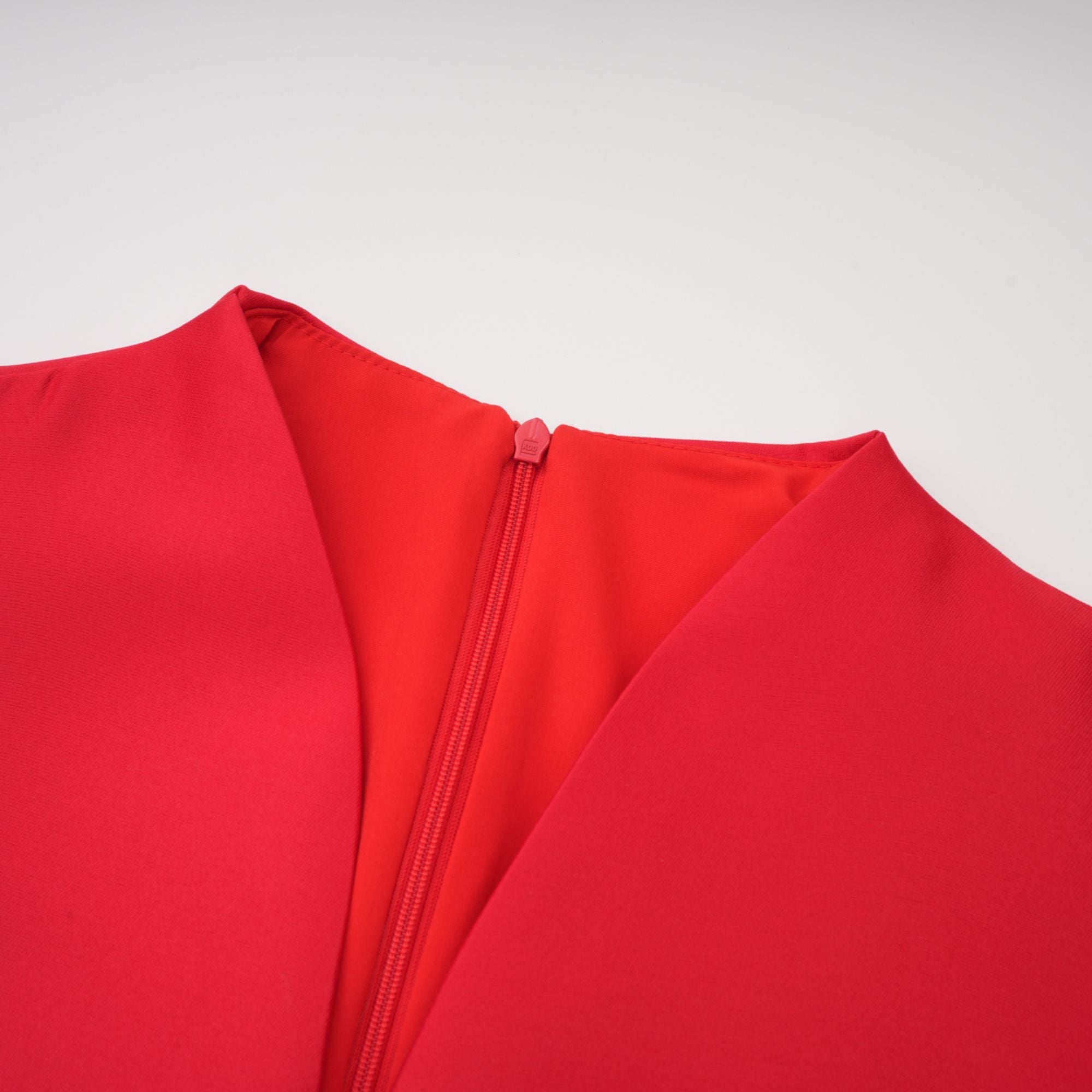 Aventin Red Godet Design Midi Dress (Final Sale)
