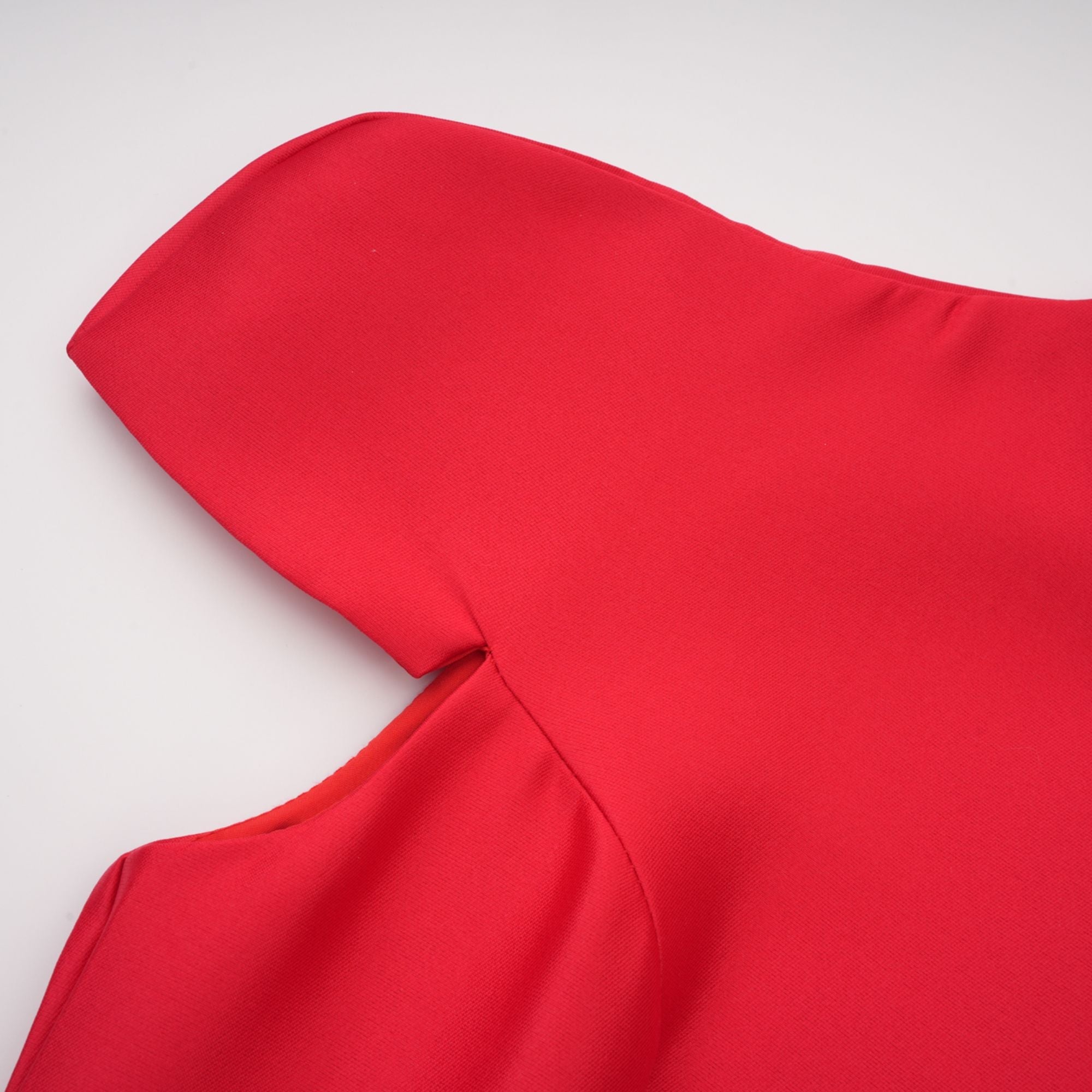 Aventin Red Godet Design Midi Dress (Final Sale)