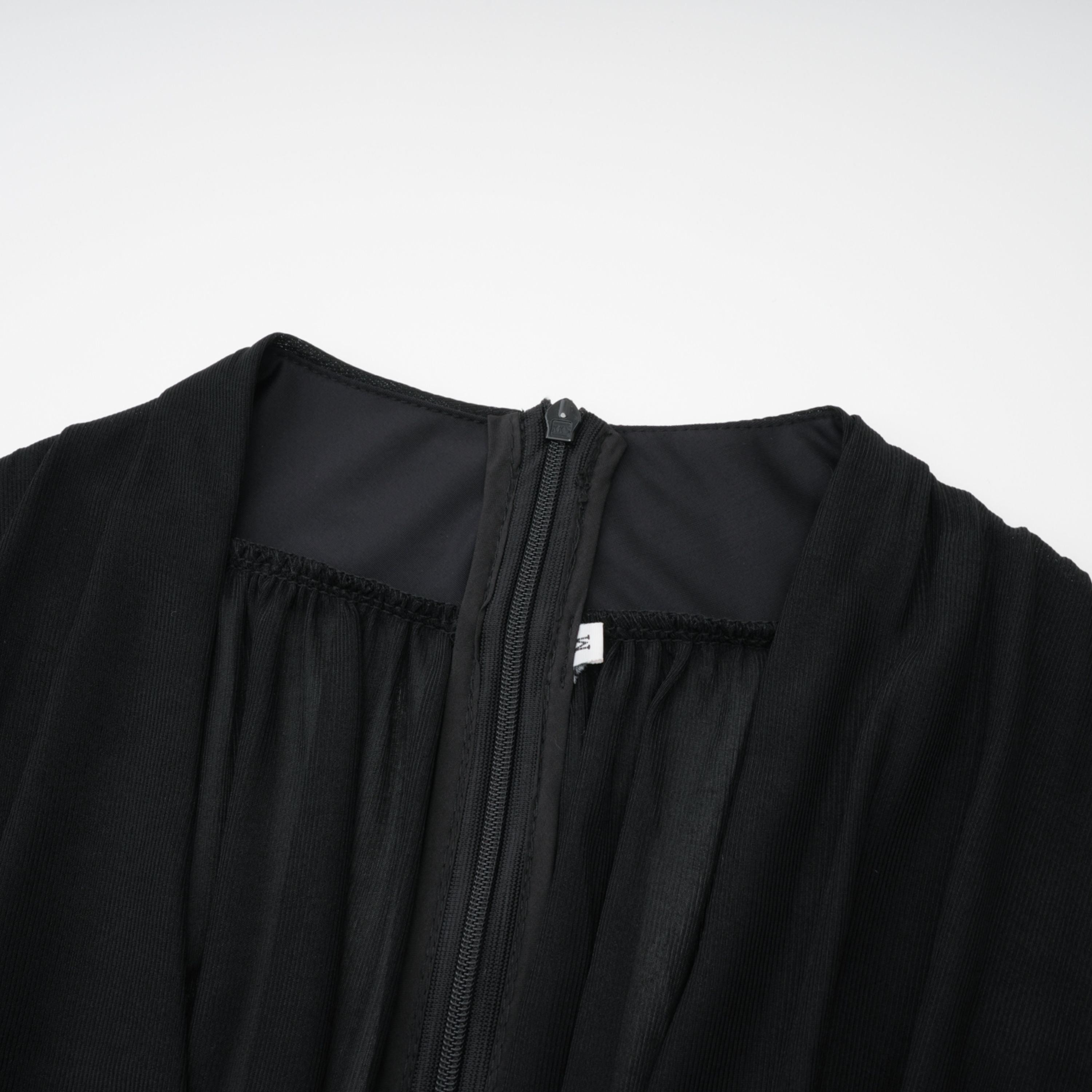 Greta Black Ruched Sheer Mesh Maxi Dress (Final Sale-US Only)