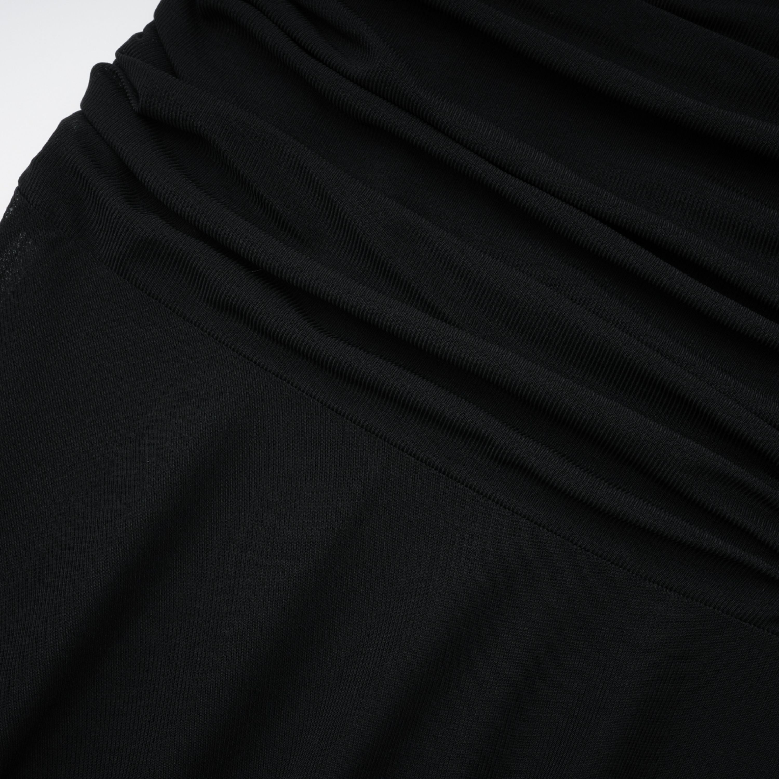 Greta Black Ruched Sheer Mesh Maxi Dress