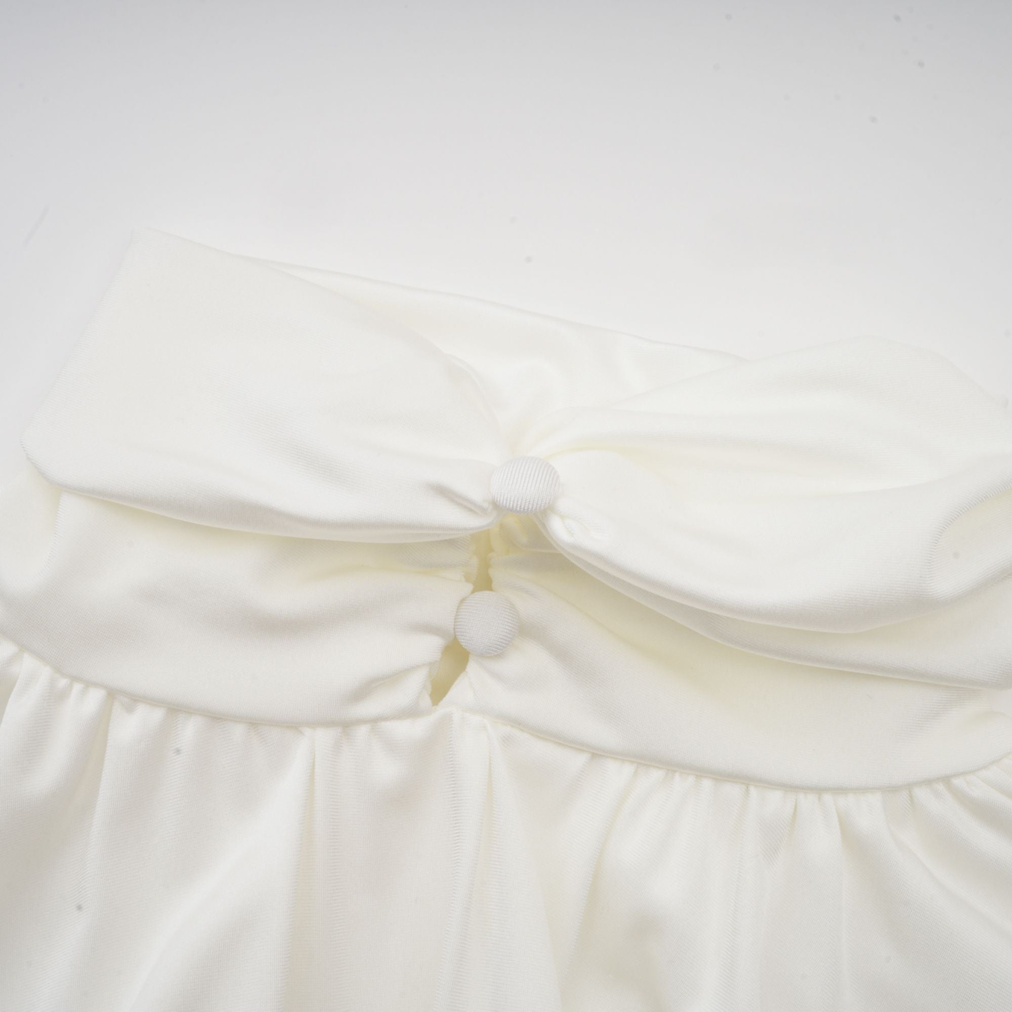Maeva faux-flower ruched mini dress in White (Final Sale)