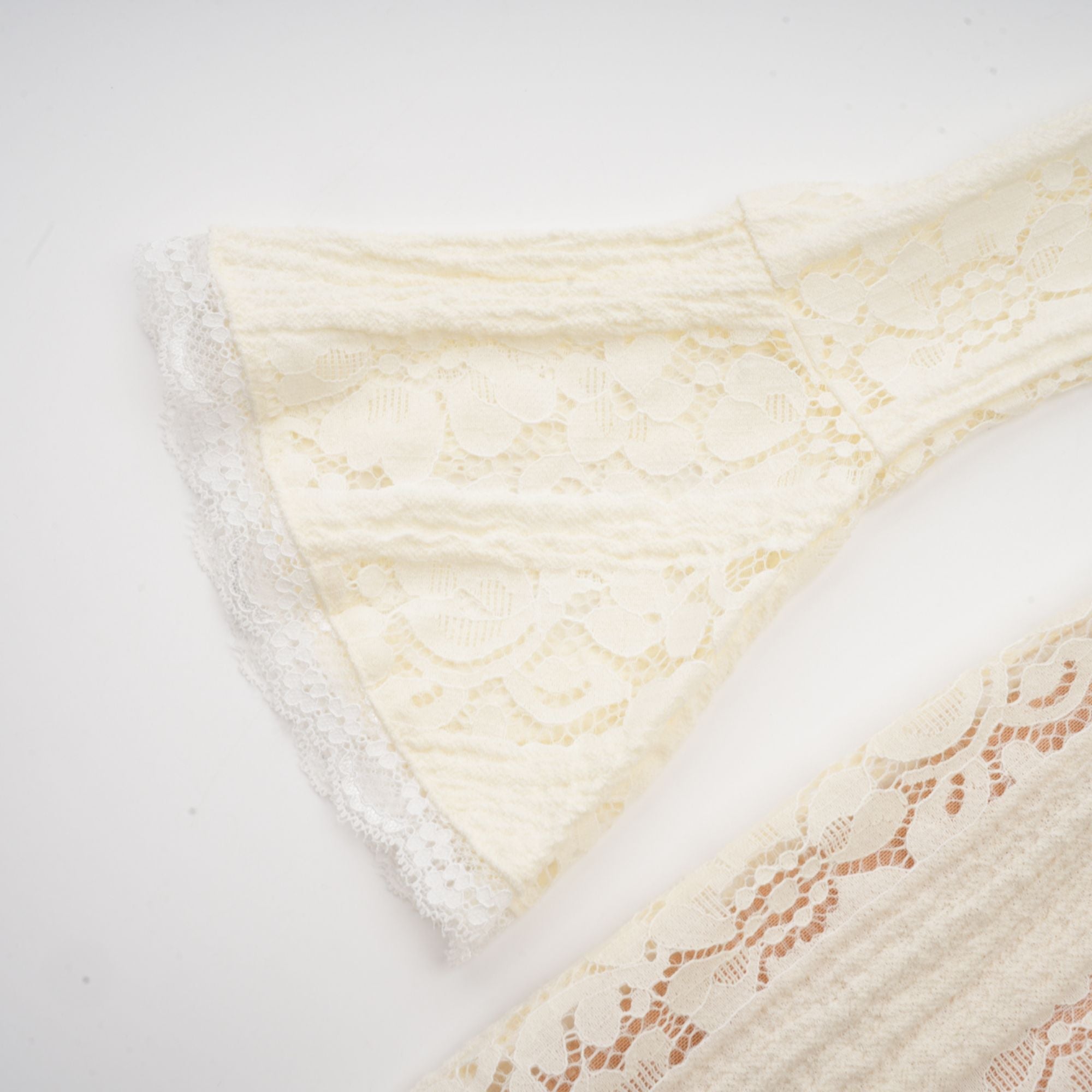 Émeline floral lace flared-cuff mini dress in Neutrals (Final Sale-US Only)