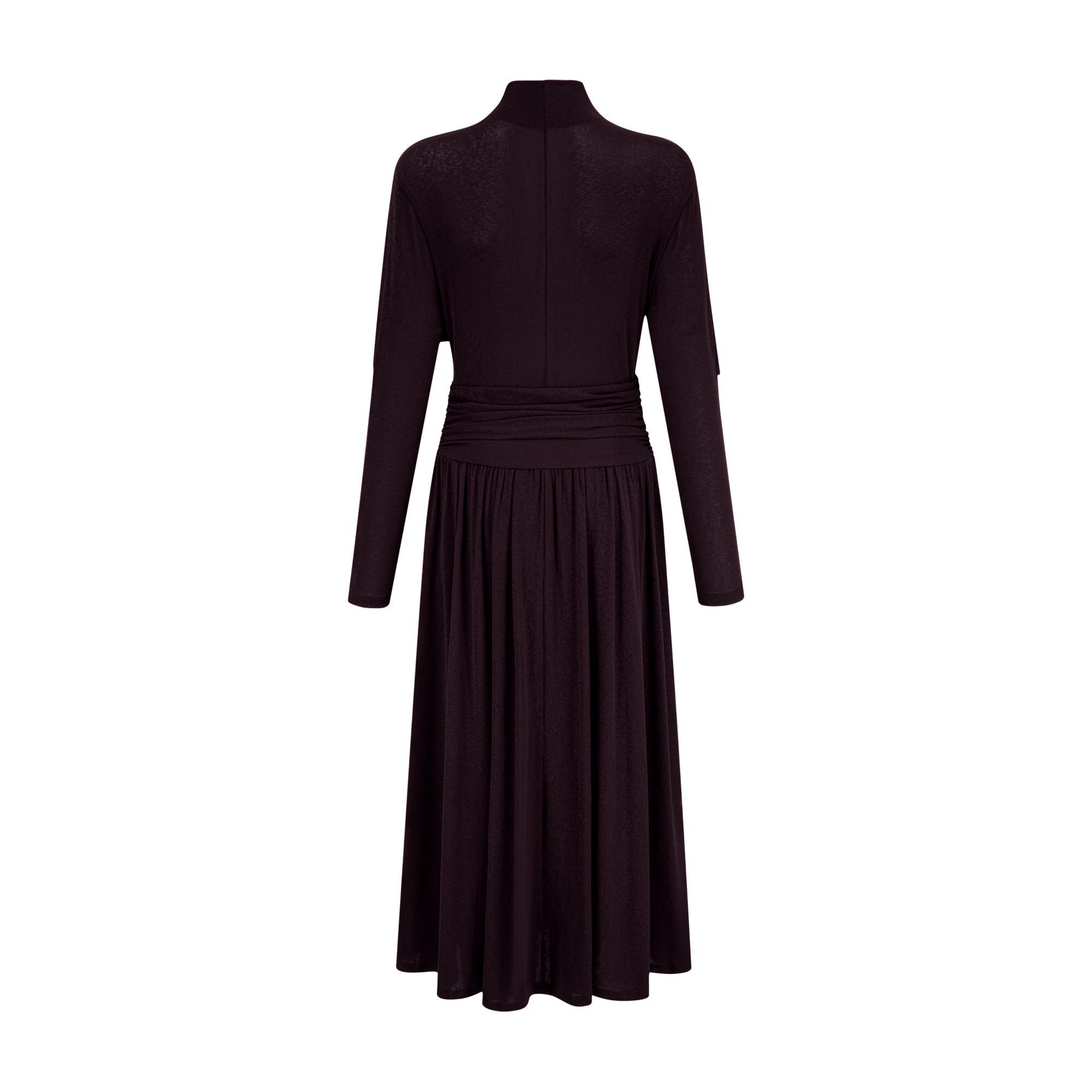 Camille Red Ruched Midi Dress with Flap Design Detail (Final Sale-US Only)