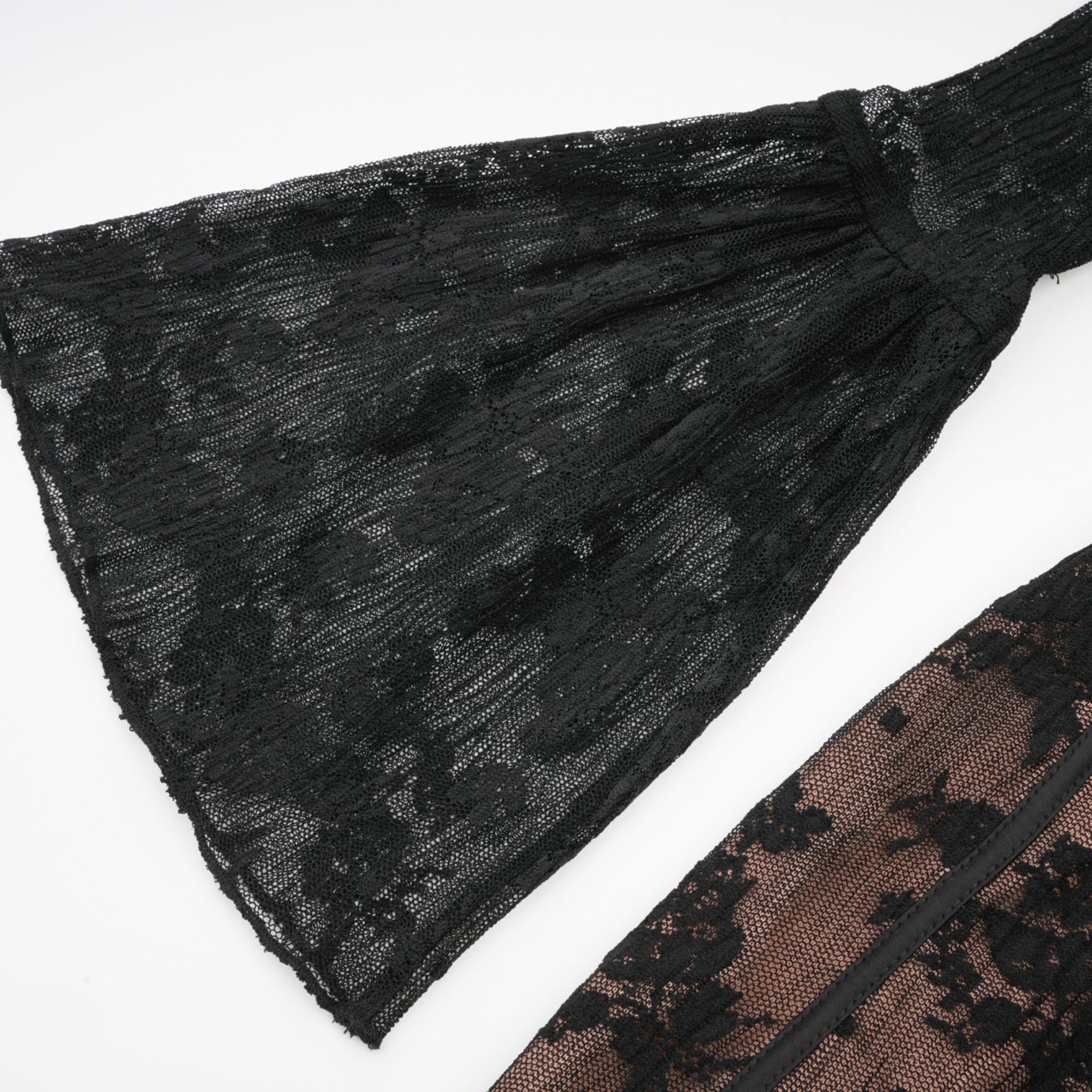 Marlene Black Flared Lace Maxi Dress (Final Sale)