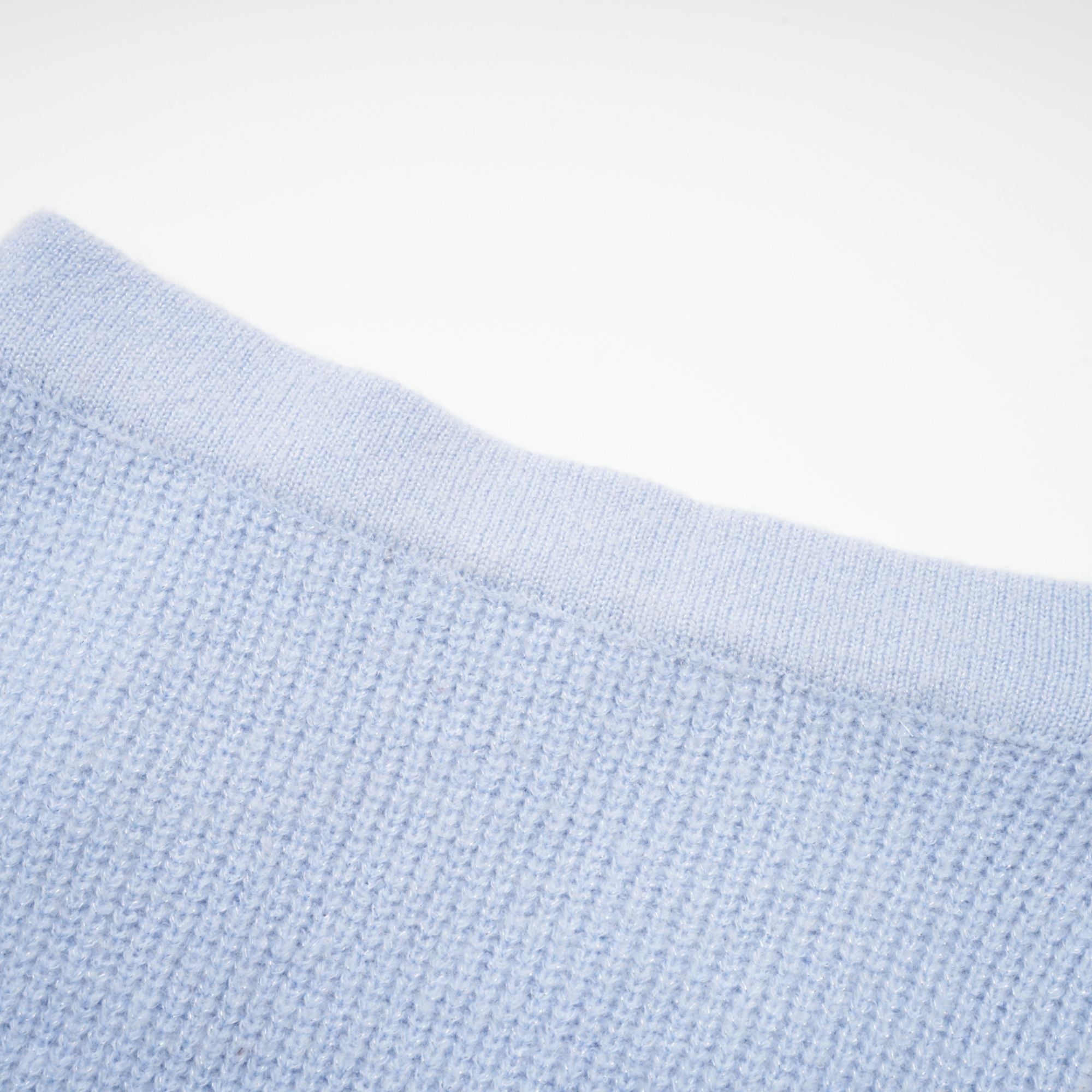 Chantal Blue Knit Two-Piece Blouse and Skirt Set (Final Sale)