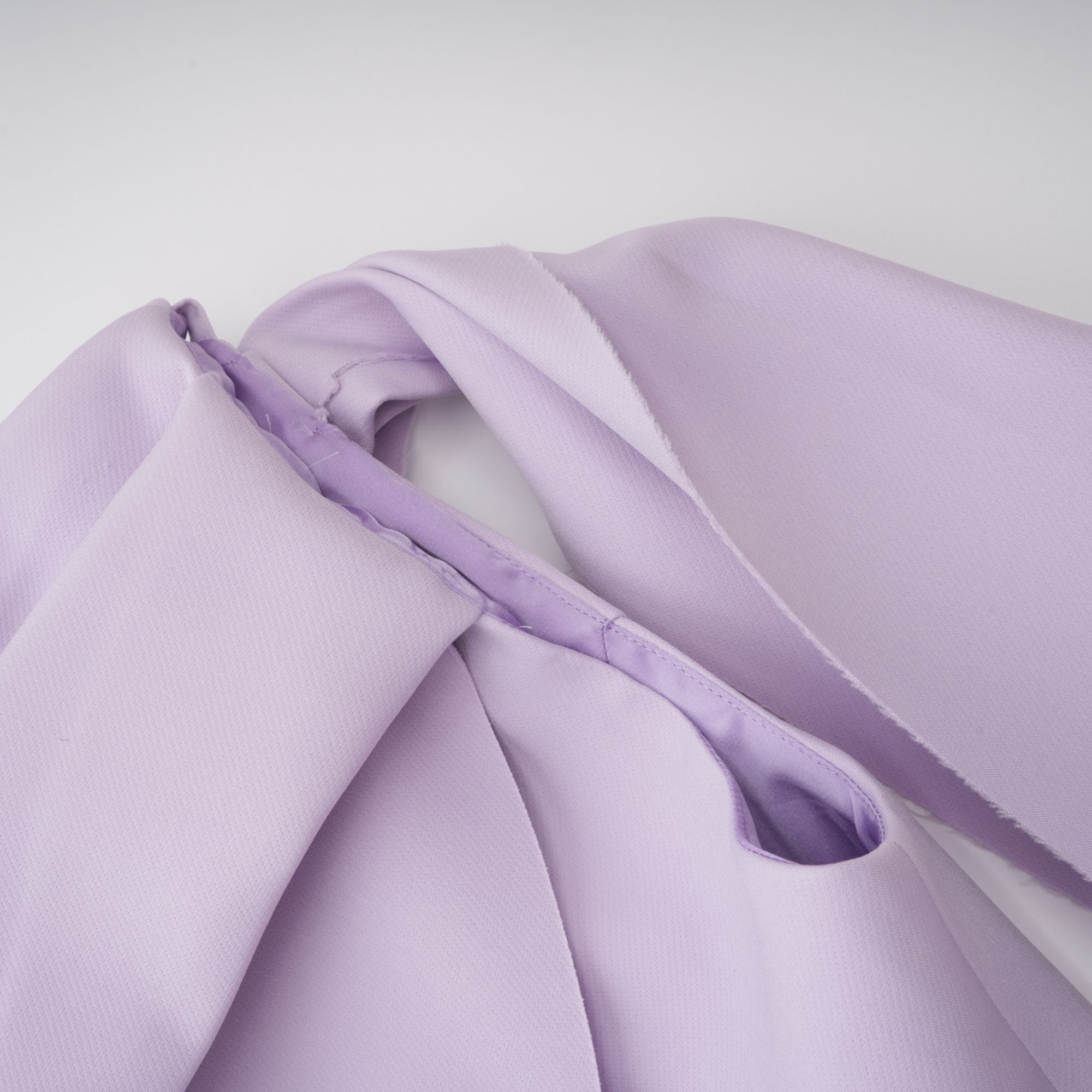 Annabelle Purple Cape-Design Ribbon Maxi Dress (Final Sale-US Only)